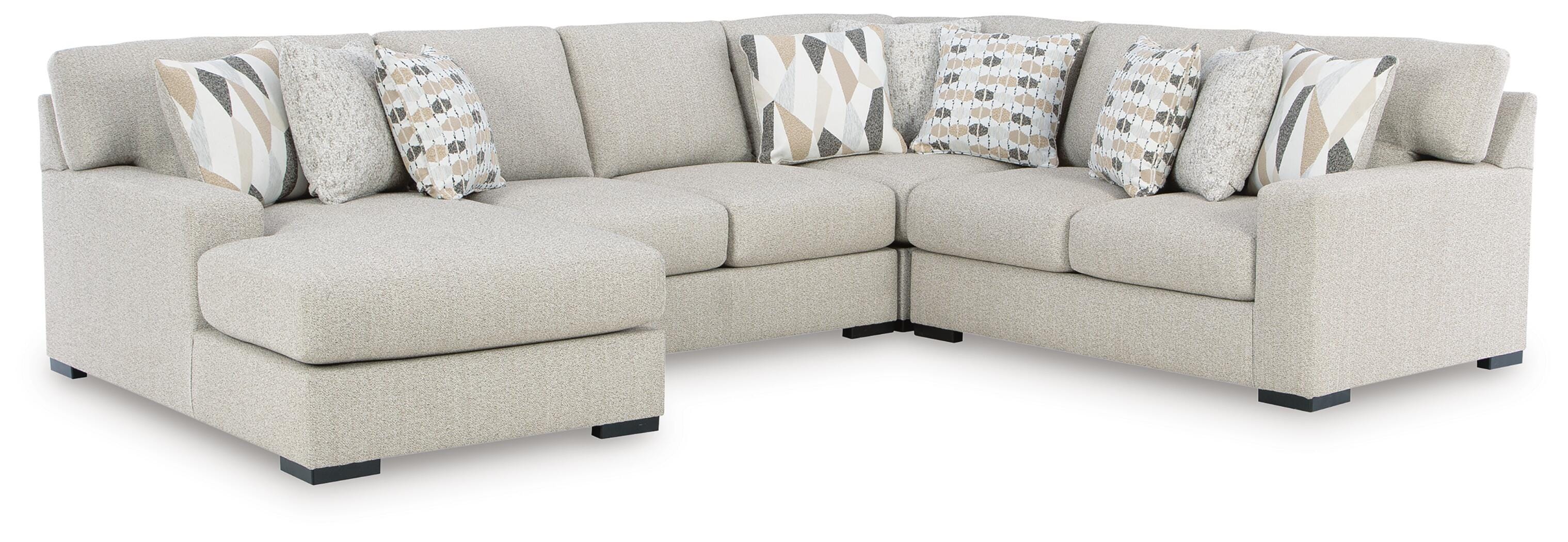 Laurelgrove Pebble Chenille,Performance Fabric,Next-Gen Nuvella™ 4-Piece Sectional with Chaise - Image 2