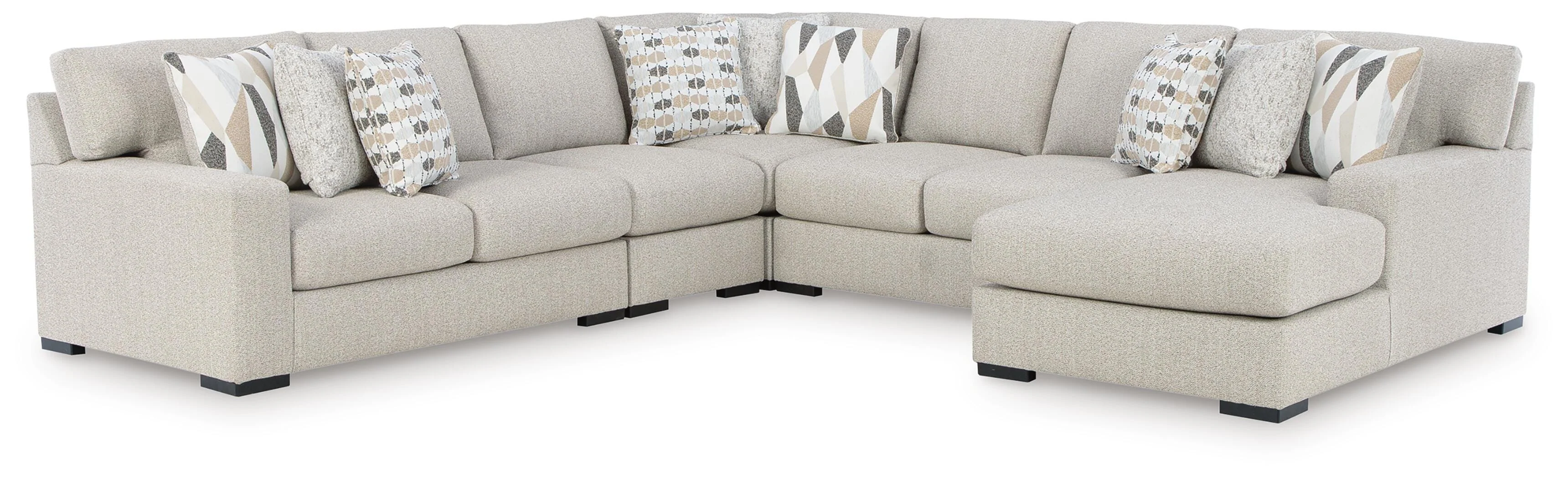Laurelgrove Pebble Chenille,Performance Fabric,Next-Gen Nuvella™ 5-Piece Sectional with Chaise - Image 2