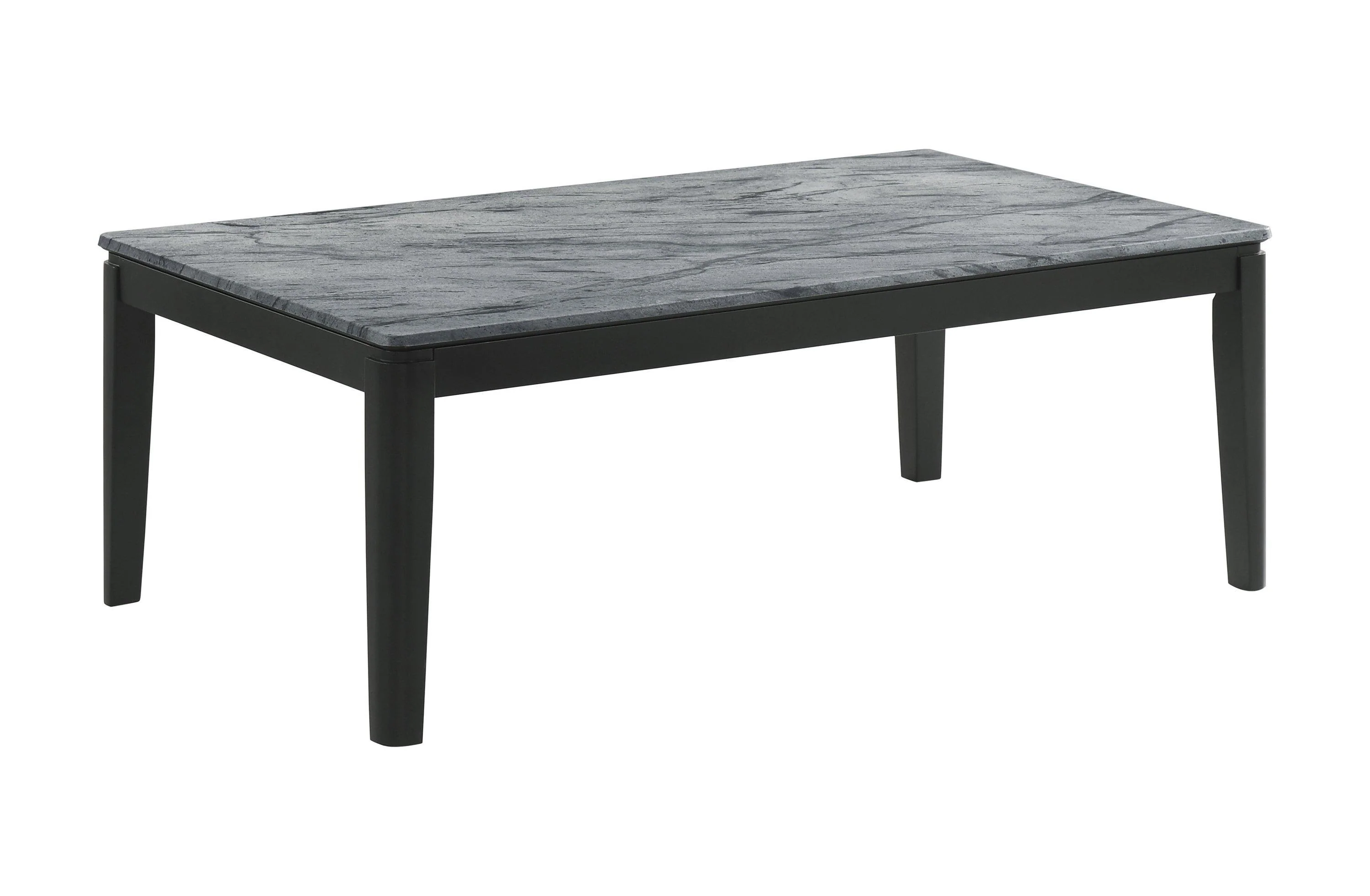 Mozzi Rectangular Coffee Table Faux Gray Marble Black - Image 3