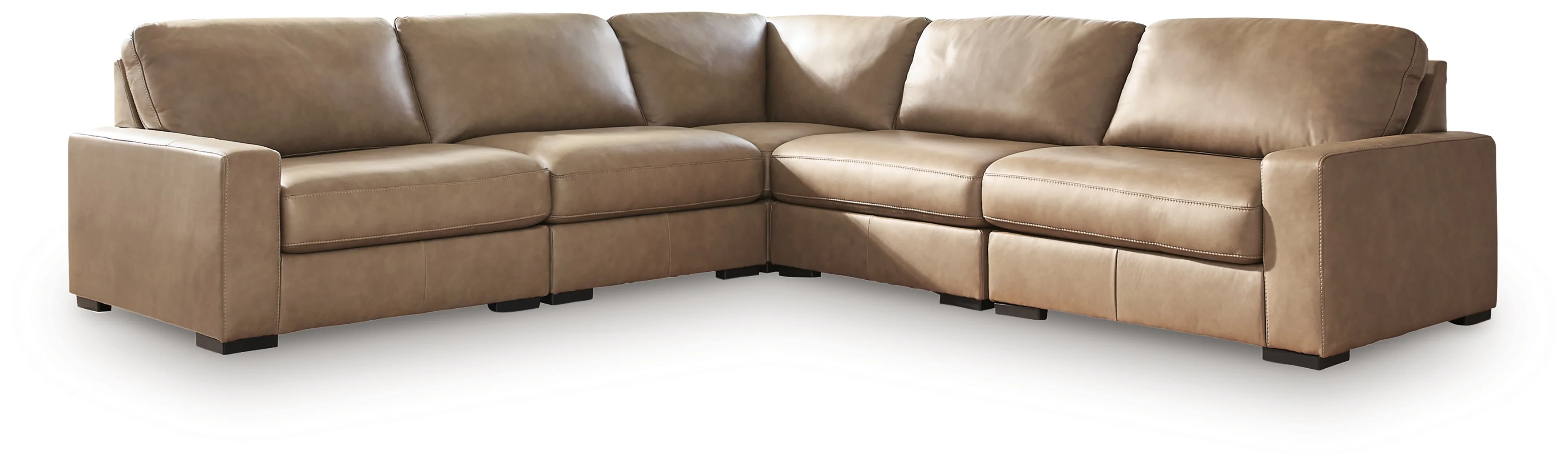 Veronella Sahara Leather 5-Piece Sectional - Image 2