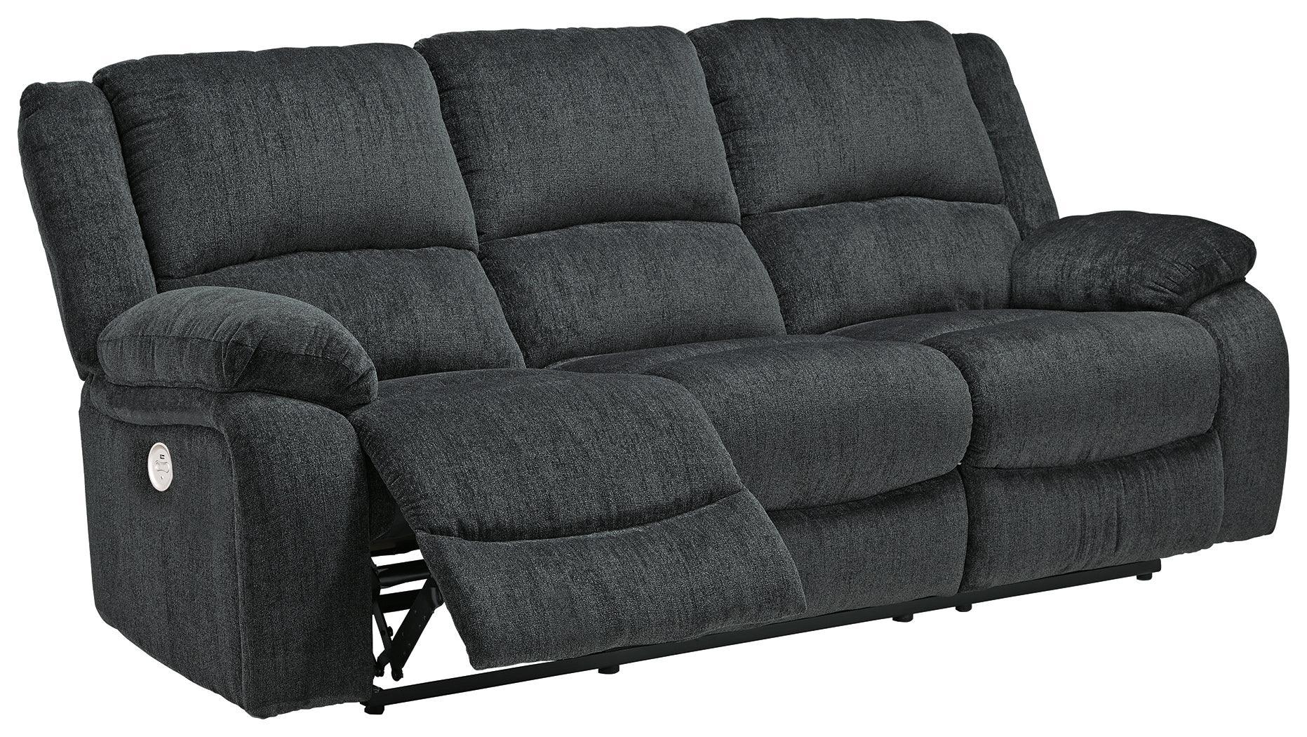 Draycoll Slate Chenille Power Reclining Sofa - Image 3
