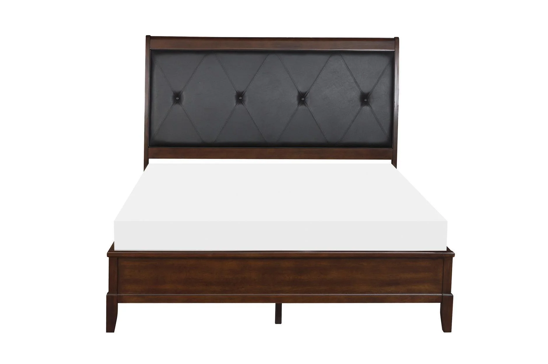 Cotterill Cherry Faux Leather Tufted Panel Bedroom Set - Image 3