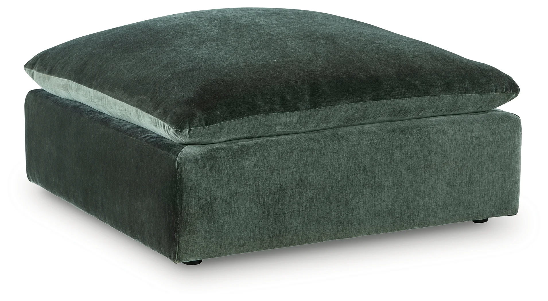 Carriage View Jade Velvet Oversized Accent Ottoman - Image 2
