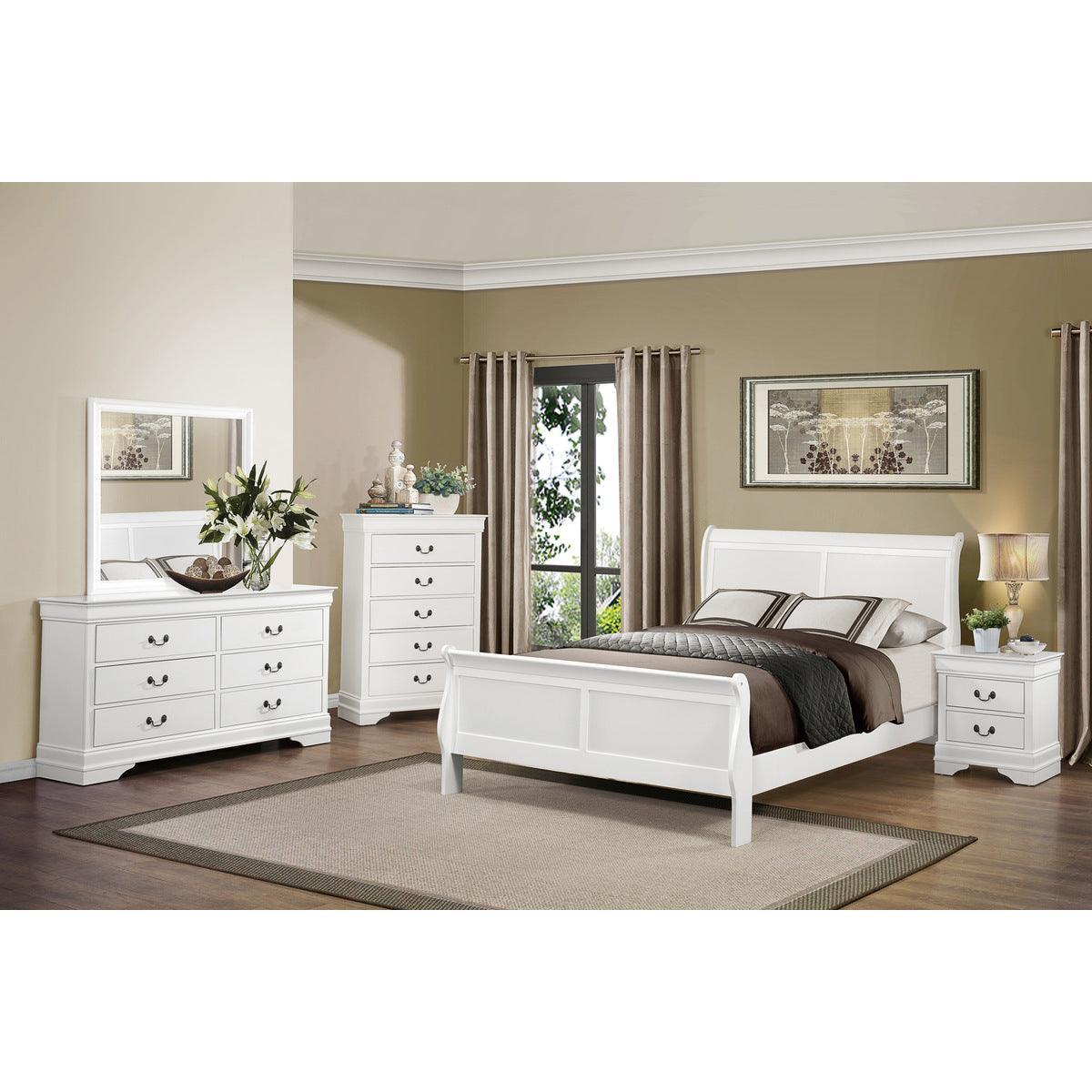 Mayville White Sleigh Queen Bed - Image 3