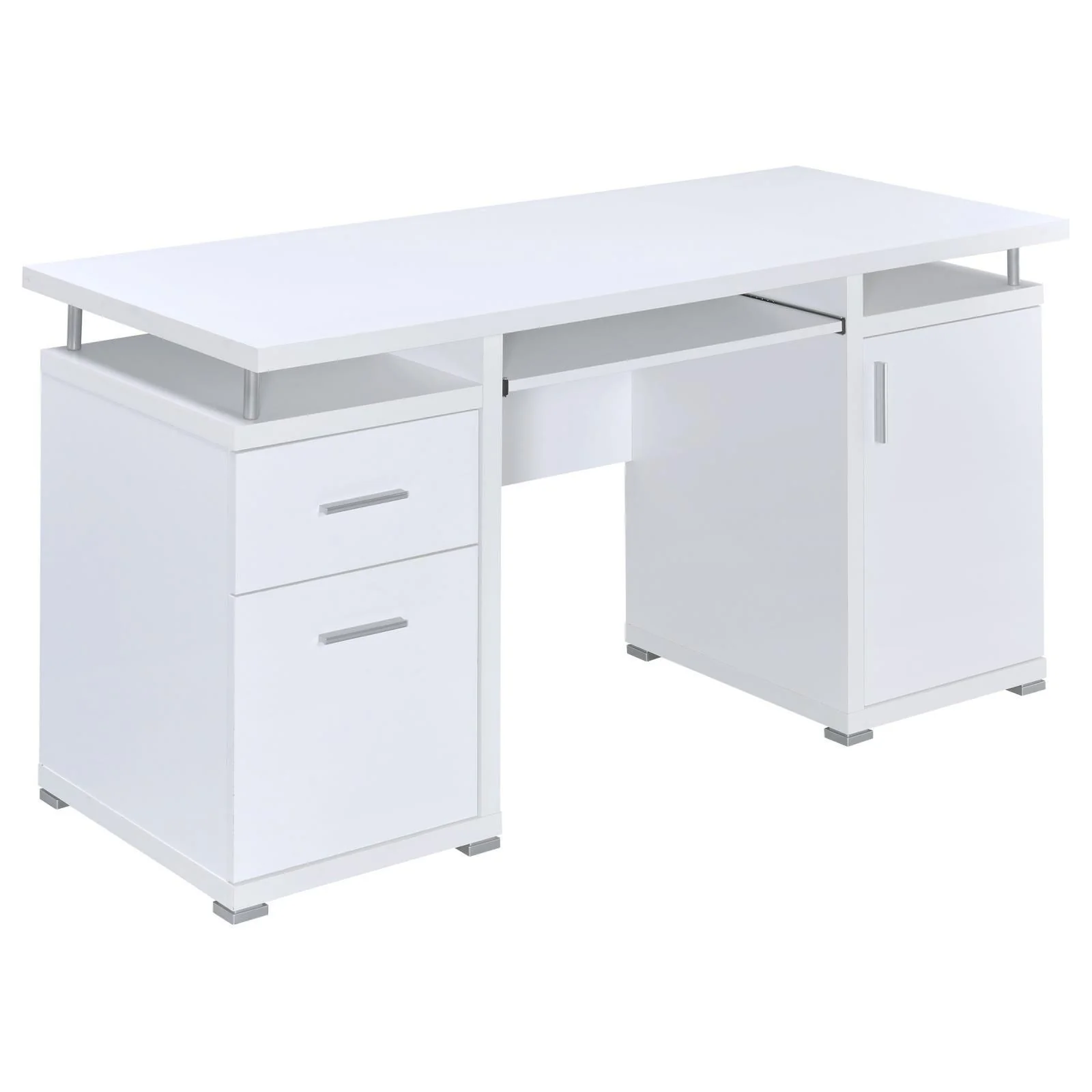 Tracy White Silver Office Desk - Image 2