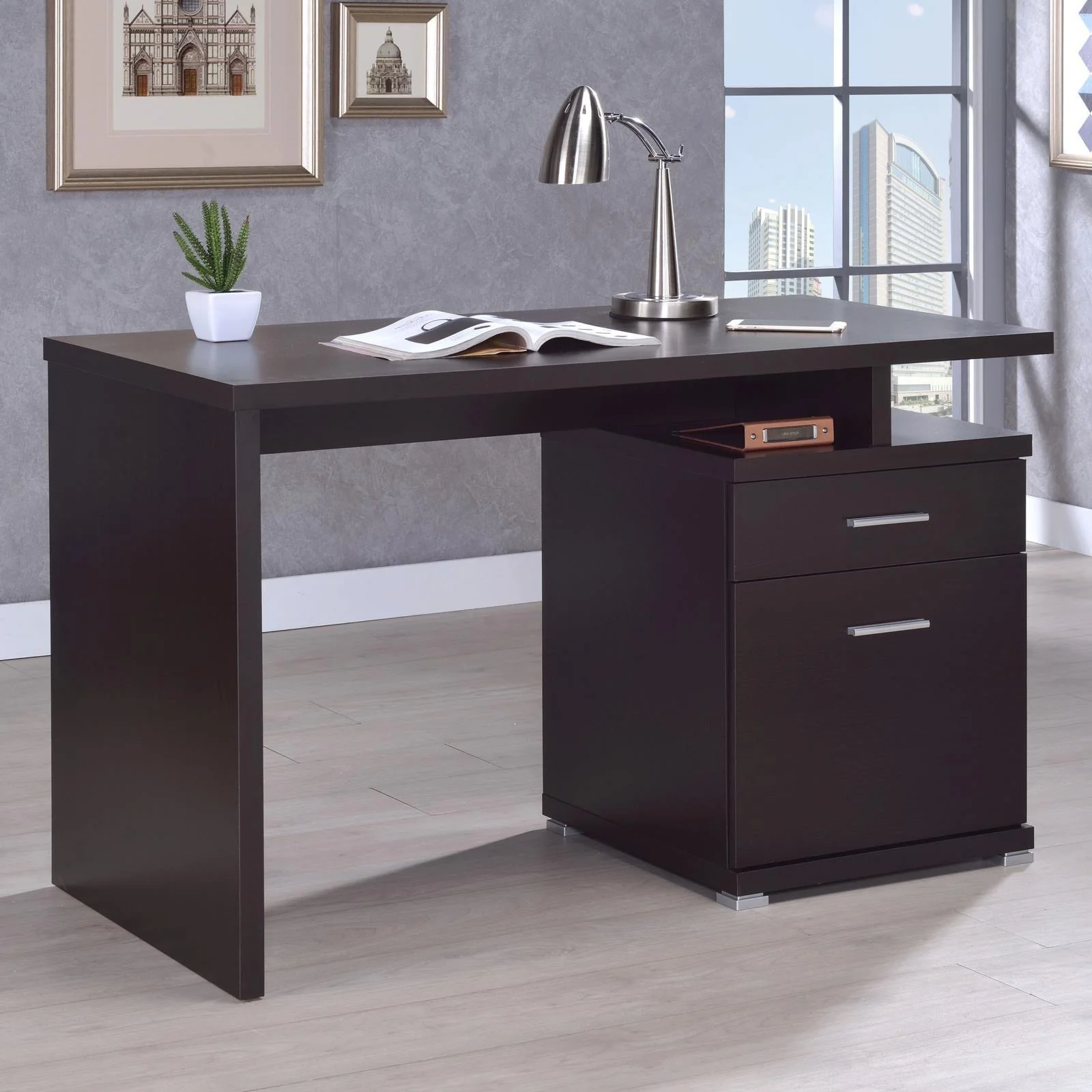 Irving Dark Cappucino Office Desk - Image 1
