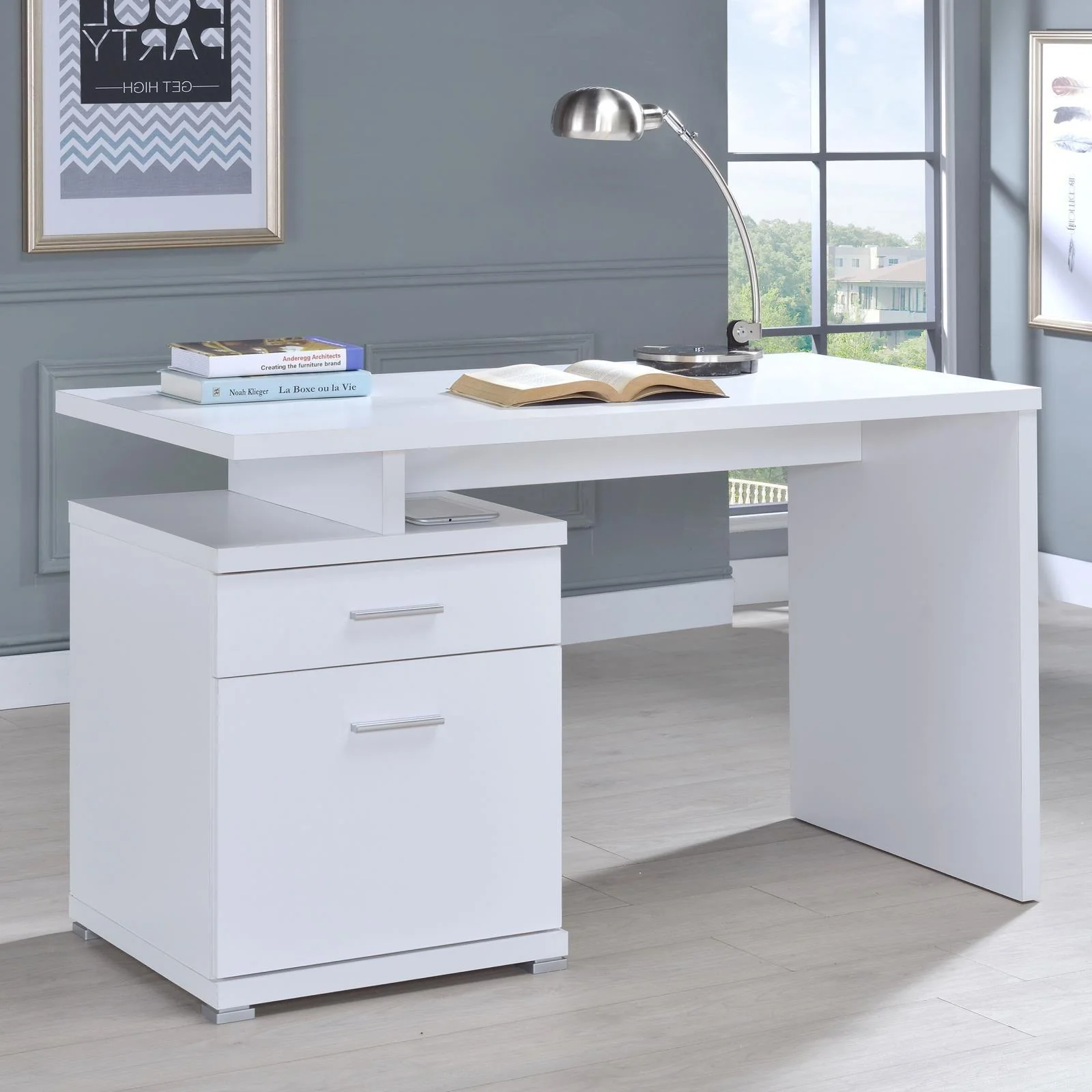 Irving White Office Desk - Image 2