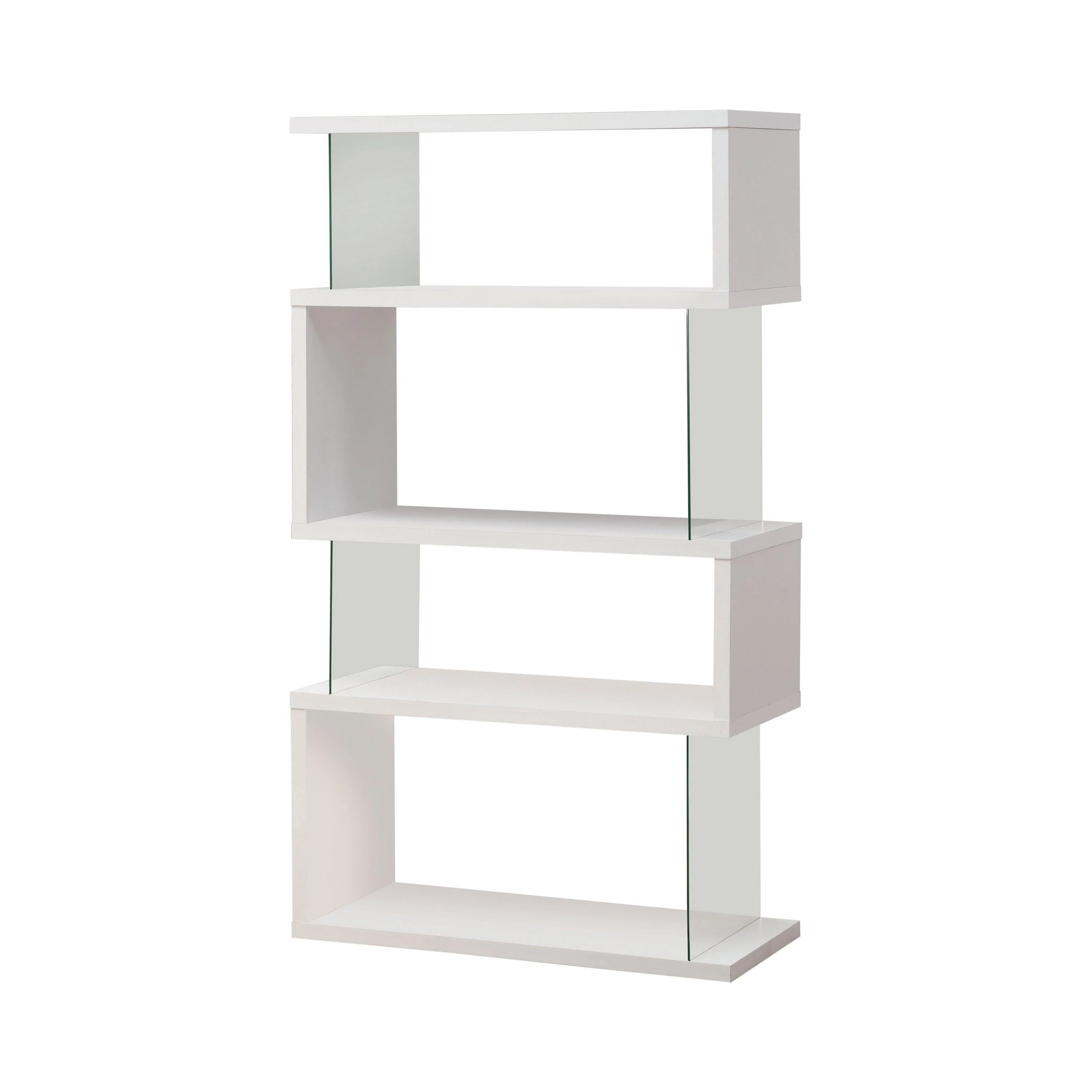 Emelle 4 tier Bookcase White Clear - Image 2