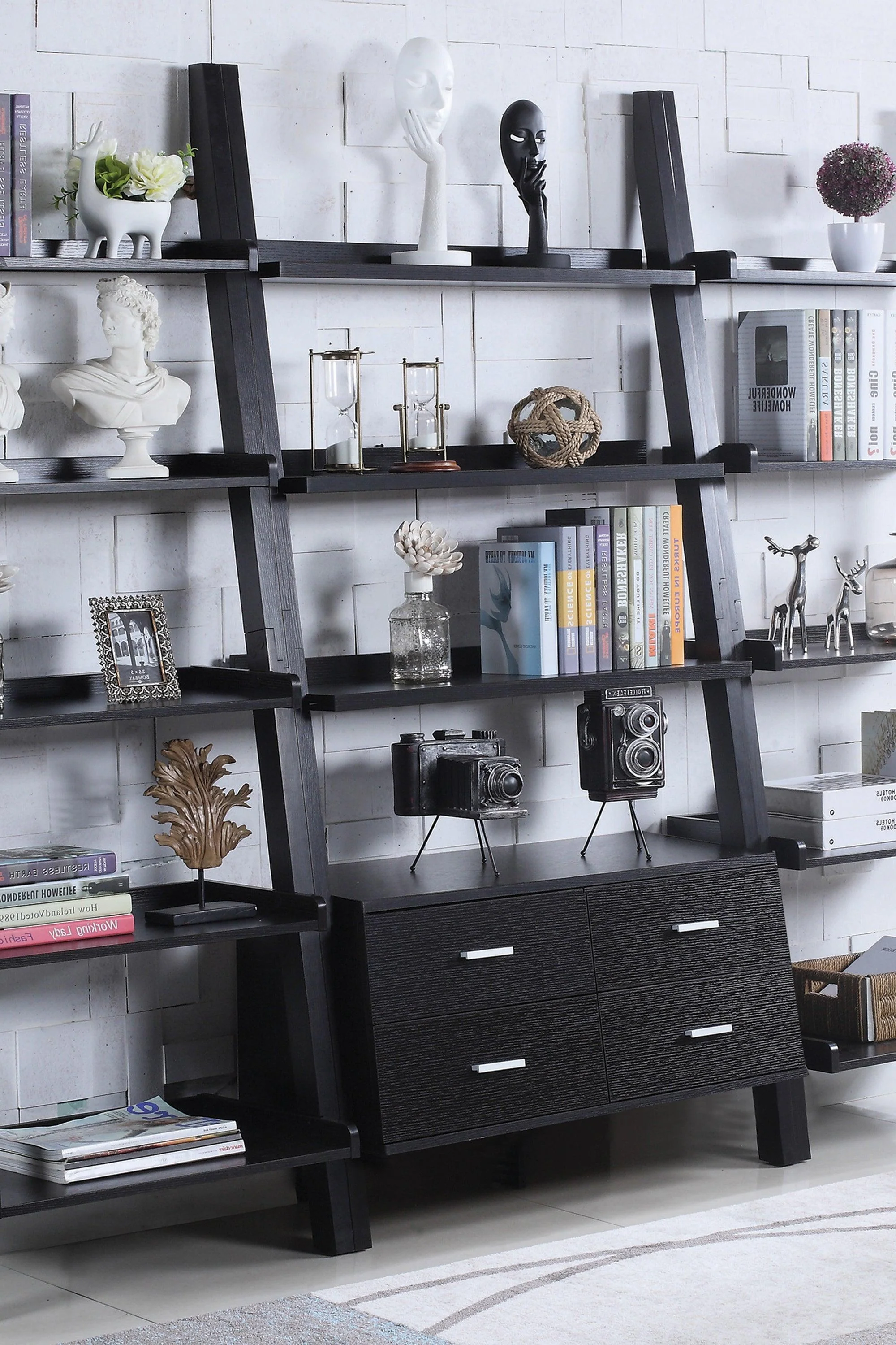 Colella 4 Drawer Storage Bookcase Cappuccino - Image 2