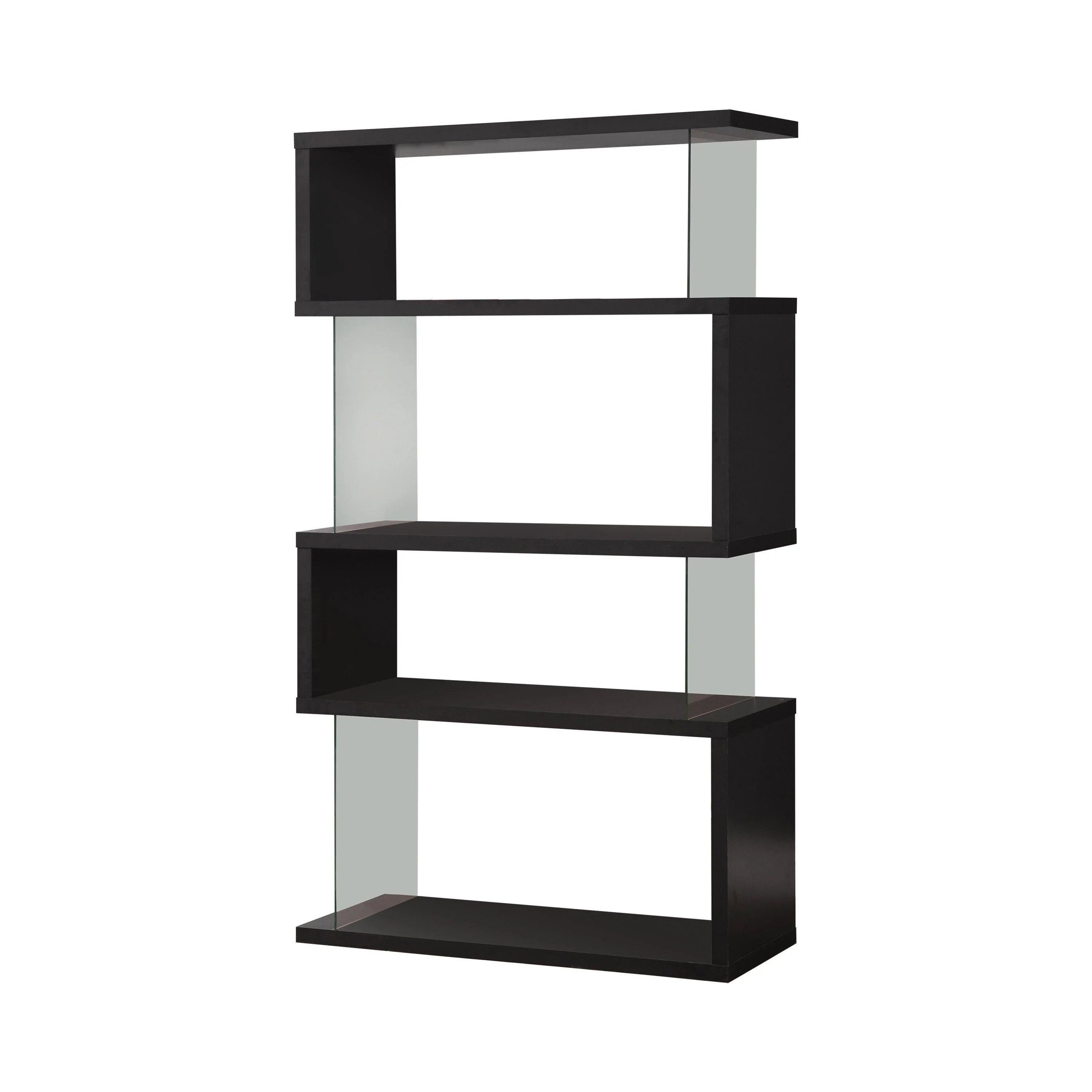 Emelle 4 tier Bookcase Black Clear - Image 2
