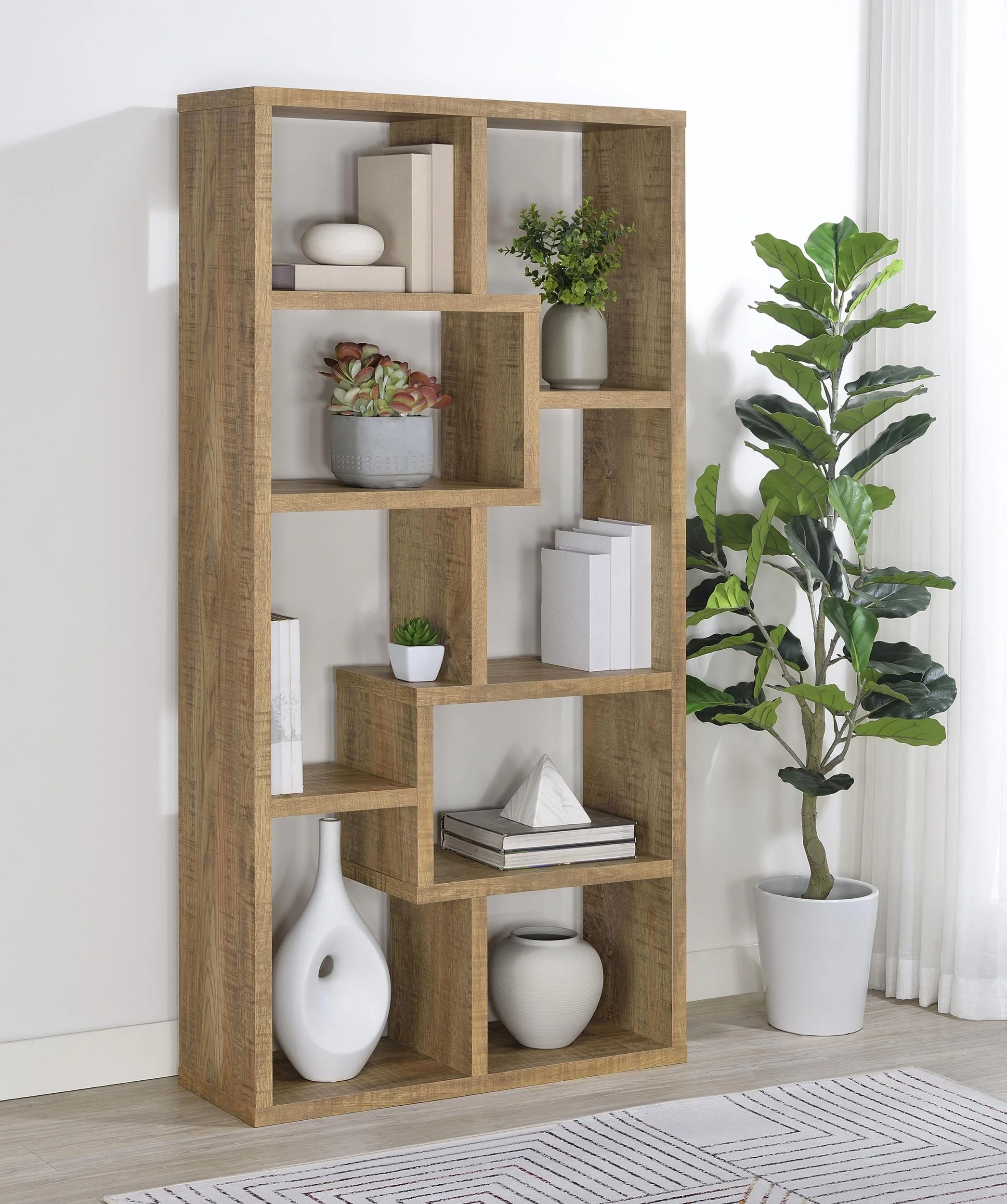 Theo 71-inch 6-shelf Bookshelf Mango - Image 2