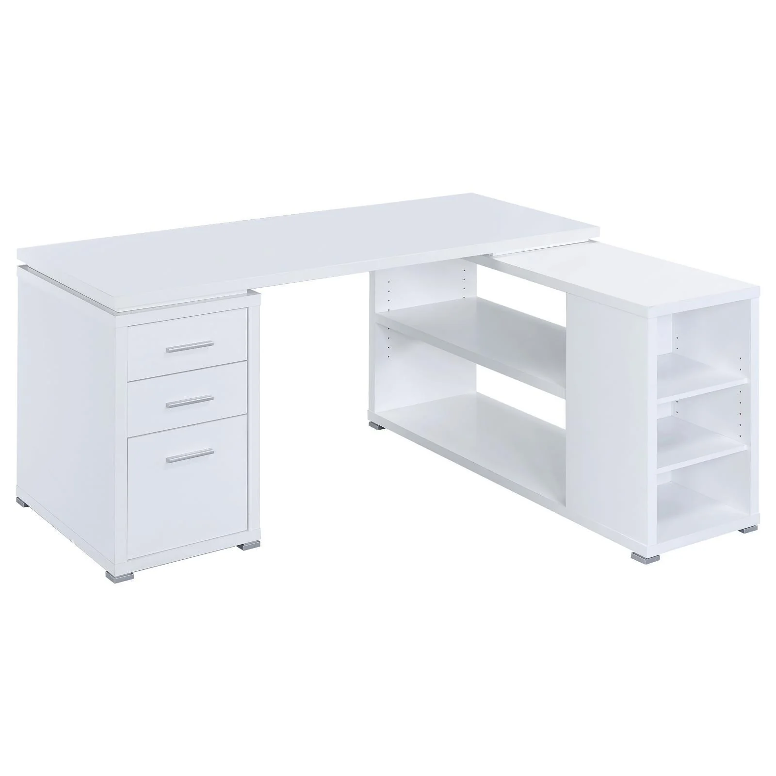 Yvette White L shape Office Desk - Image 2
