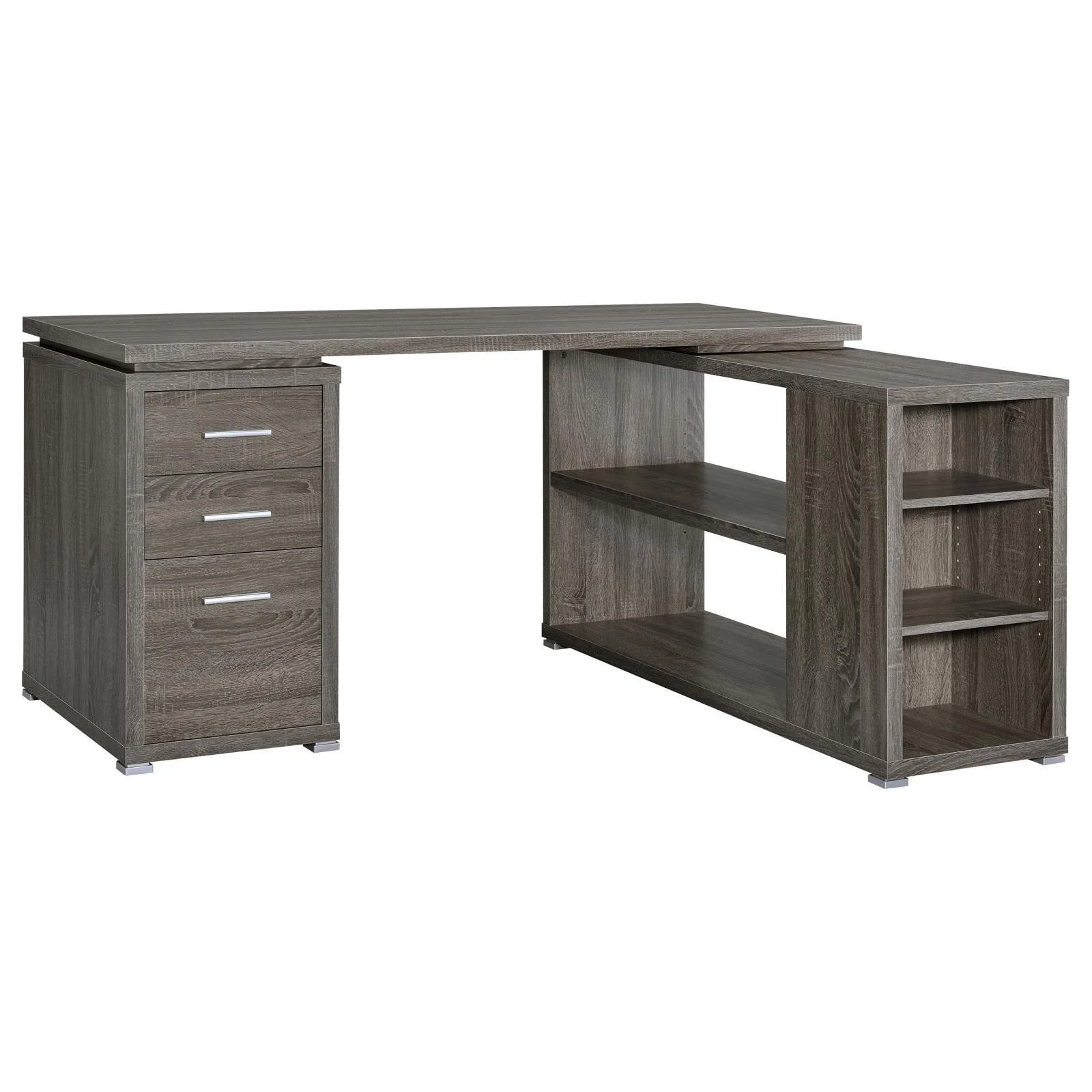 Yvette Natural Gray L shape Office Desk - Image 2