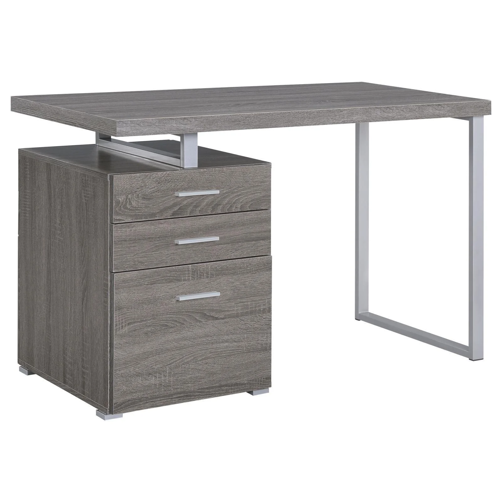 Brennan Light Gray Driftwood Desk Office - Image 2