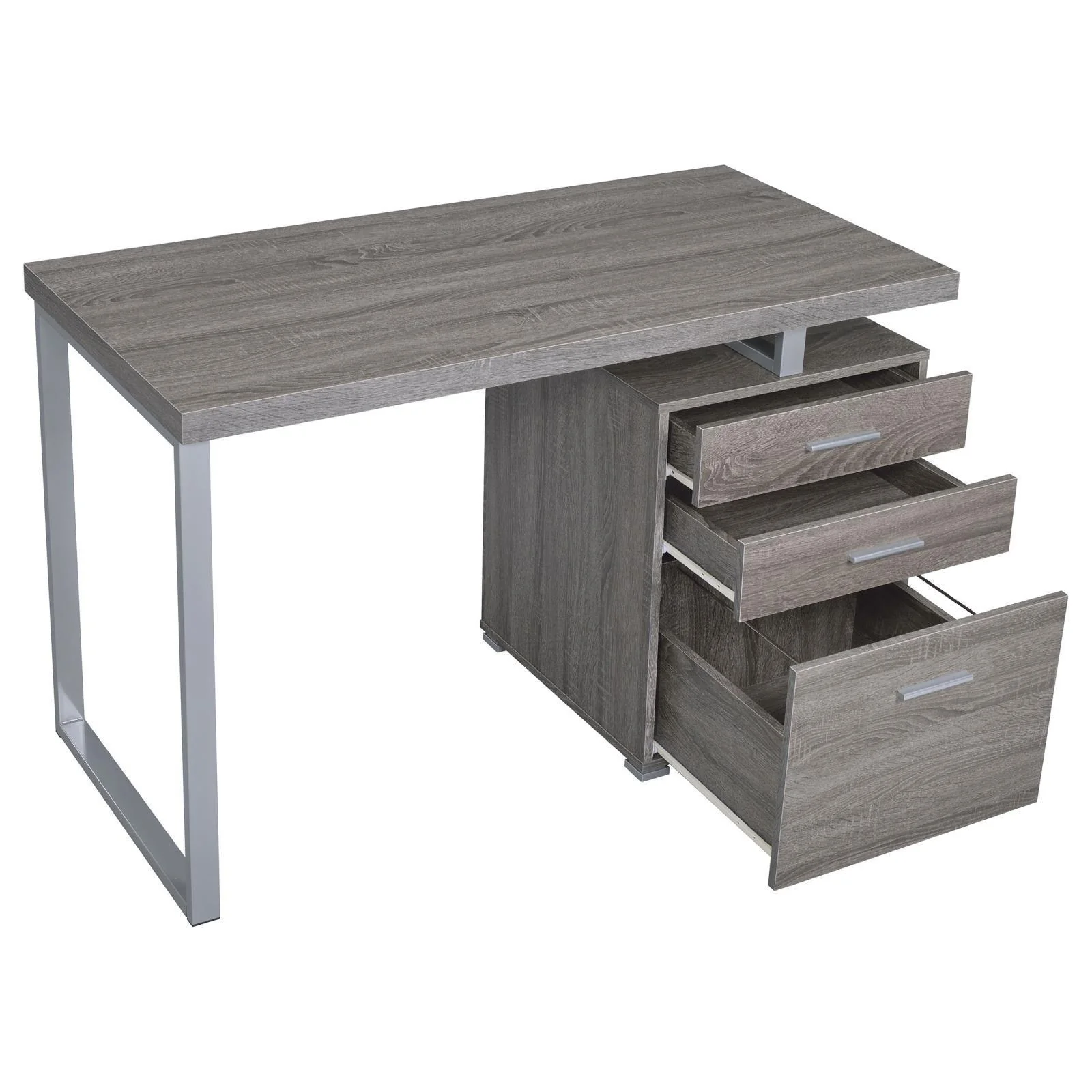 Brennan Light Gray Driftwood Desk Office - Image 3