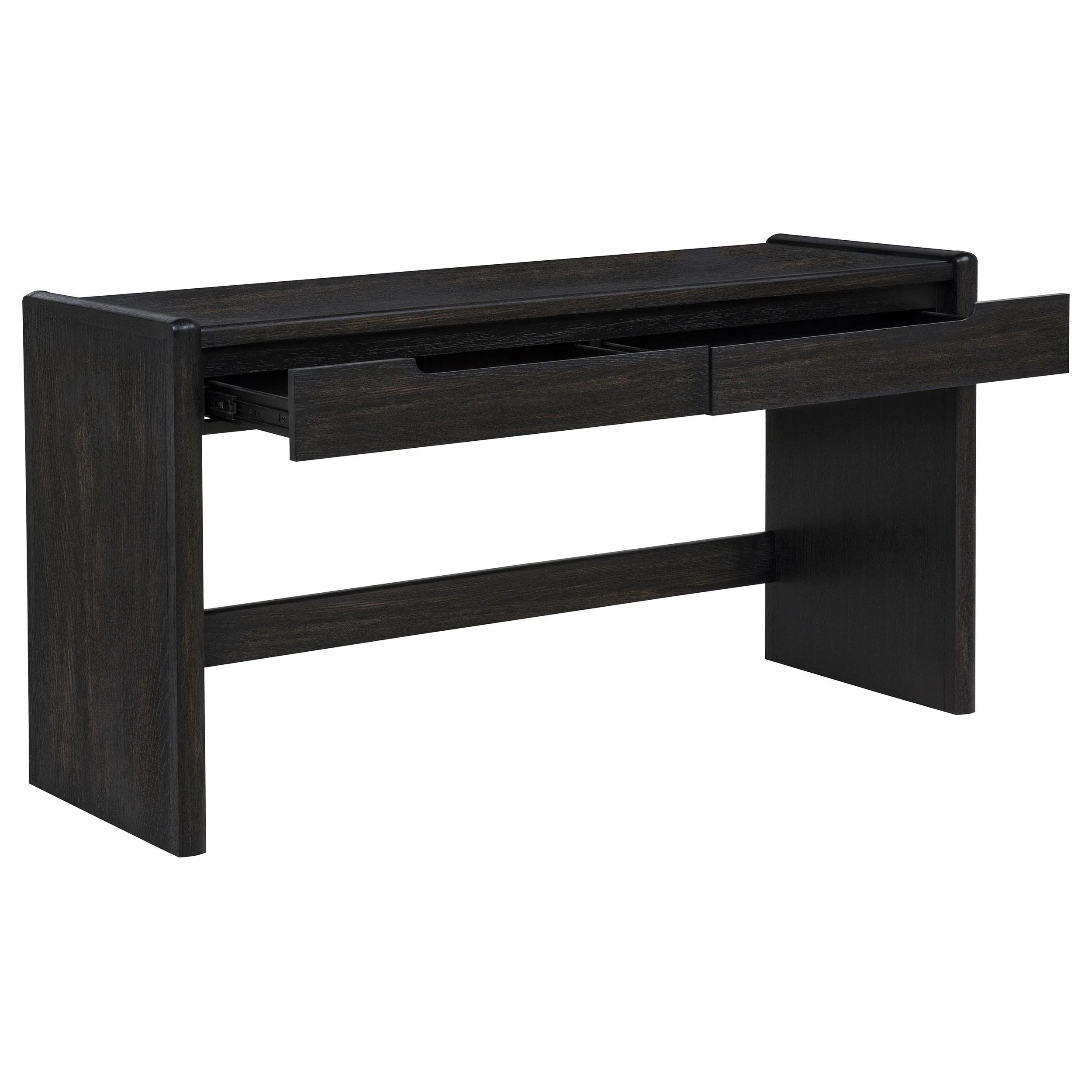 Leandro 2-drawer Home Office Writing Desk Burnished Black - Image 2