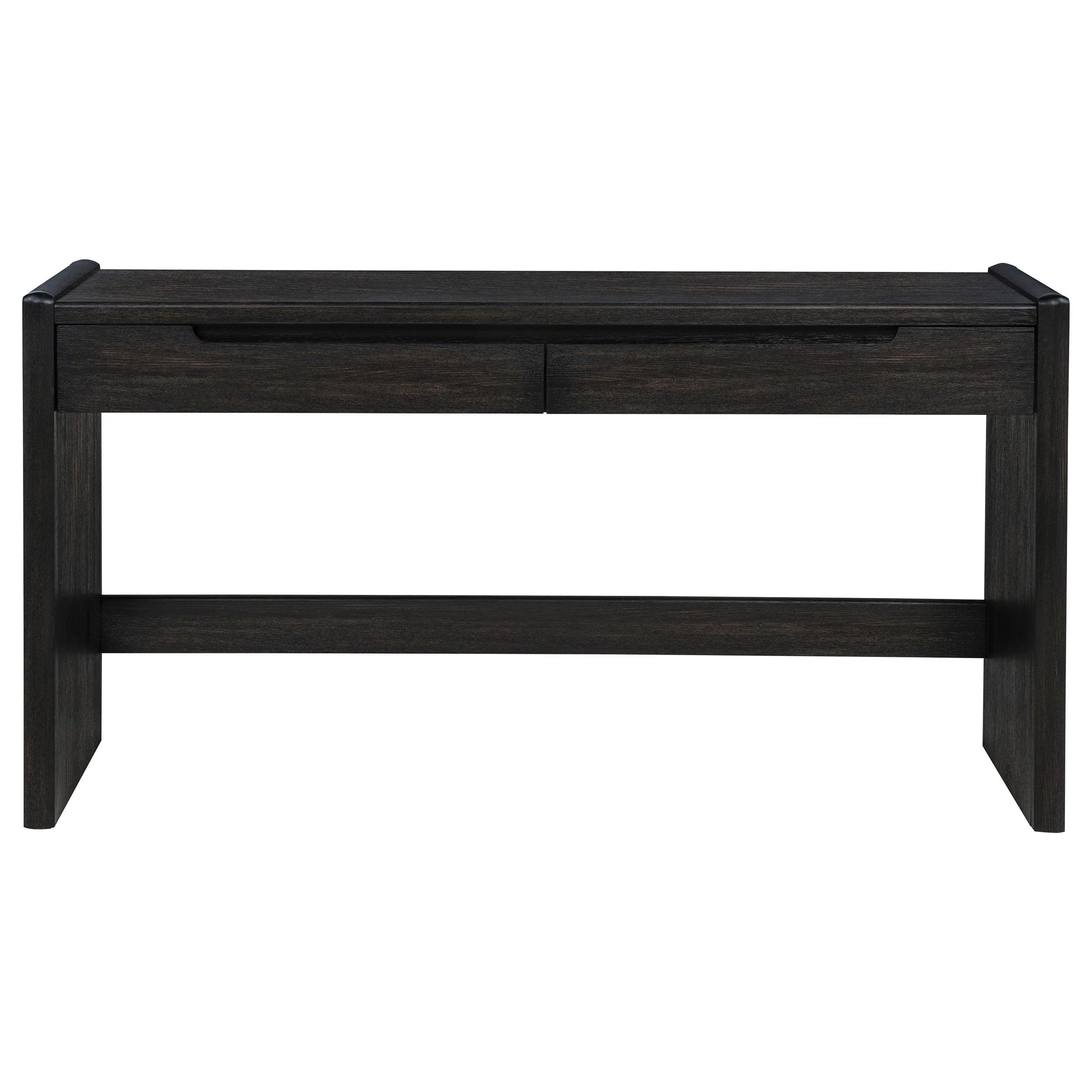 Leandro 2-drawer Home Office Writing Desk Burnished Black - Image 3
