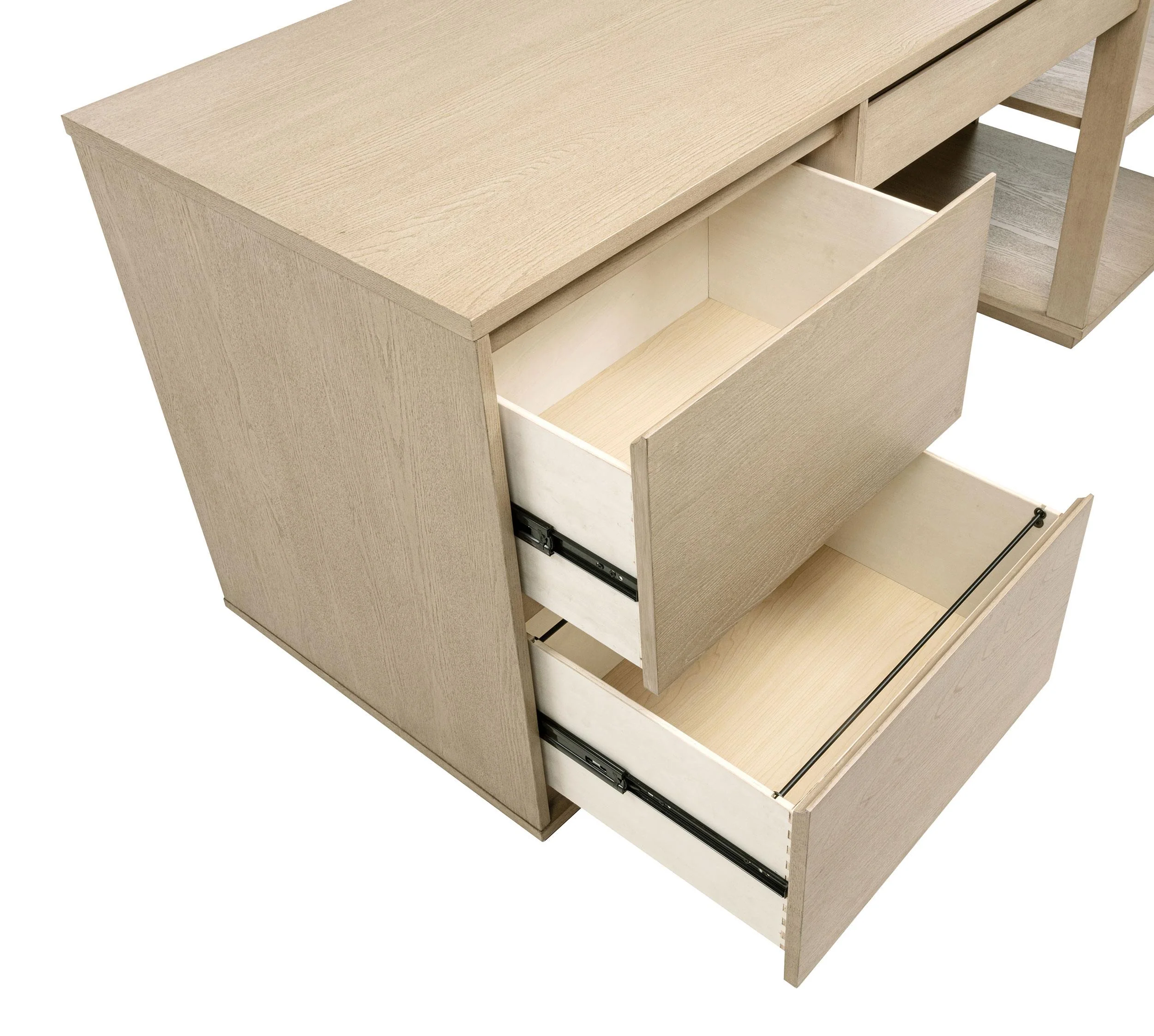 Harkes 75-inch 3-drawer Computer Desk with Adjustable Shelf Light Elm - Image 3