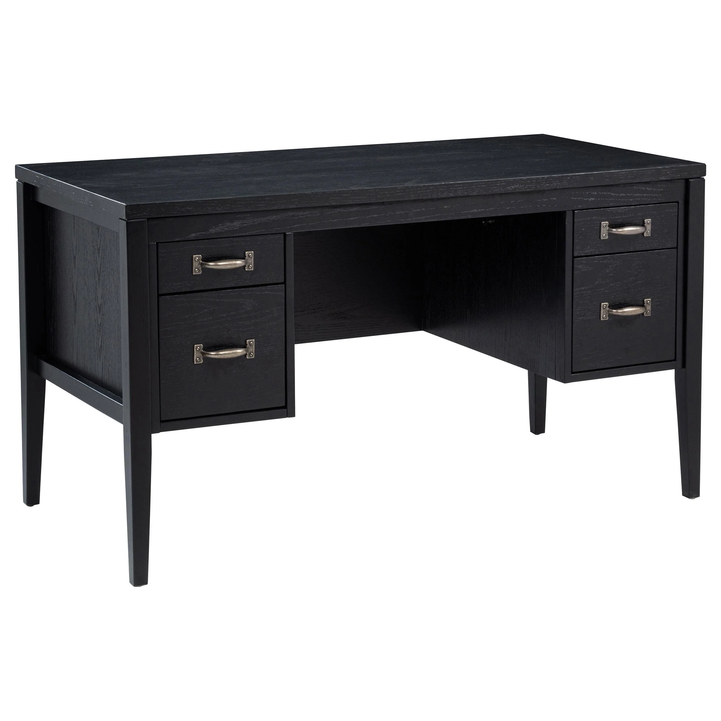 Graham 54-inch 4-drawer Double Pedestal Lift Top Computer Desk Black - Image 2