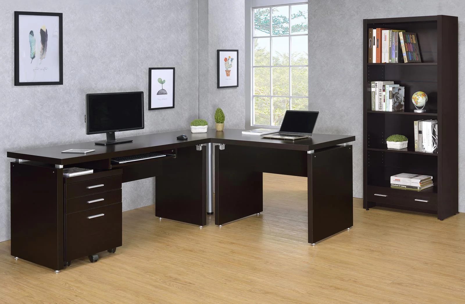 Skylar Warm Cappucino Computer Desk - Image 2