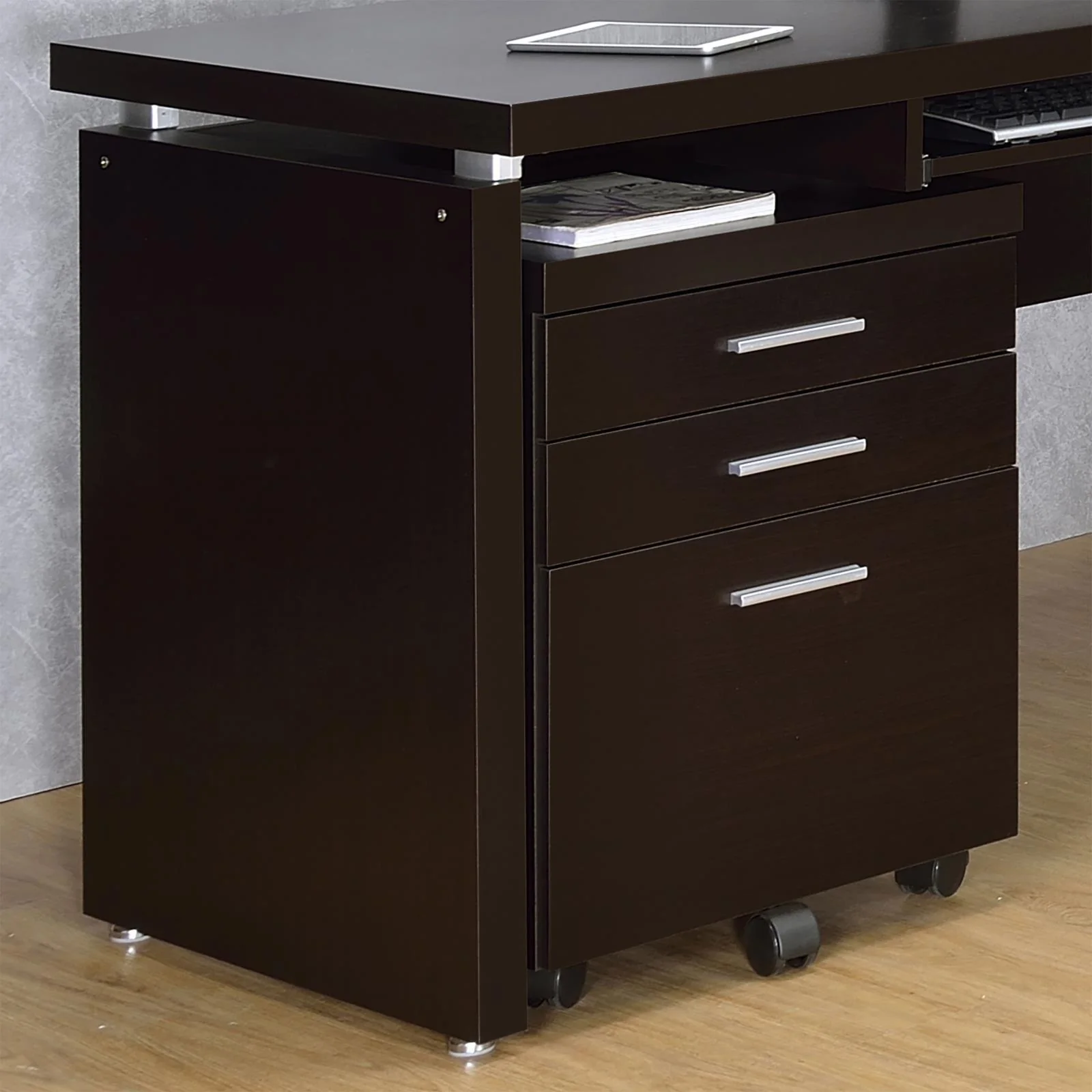 Skylar 3 Drawer Mobile File Cabinet Cappuccino