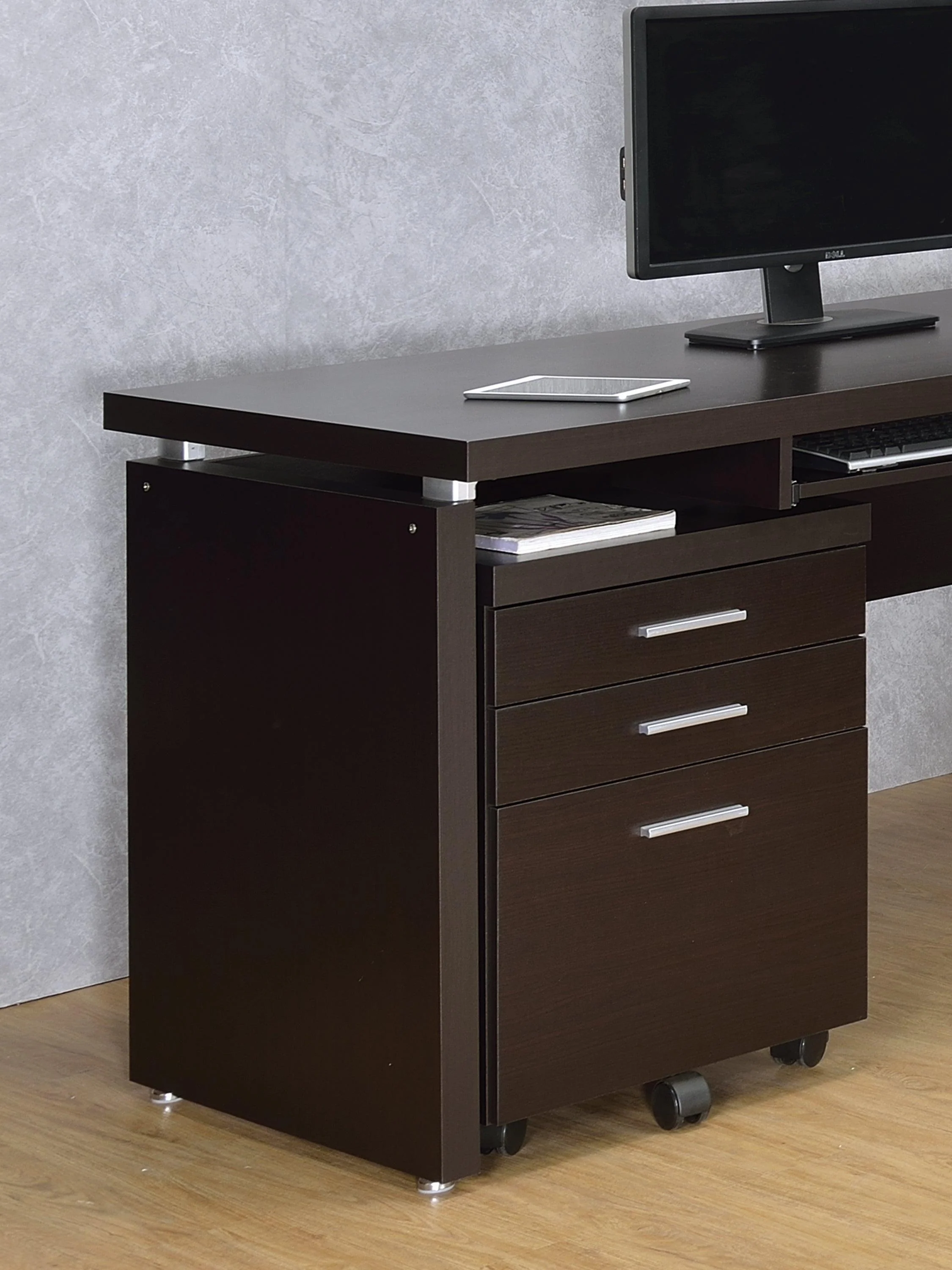 Skylar 3 Drawer Mobile File Cabinet Cappuccino - Image 2