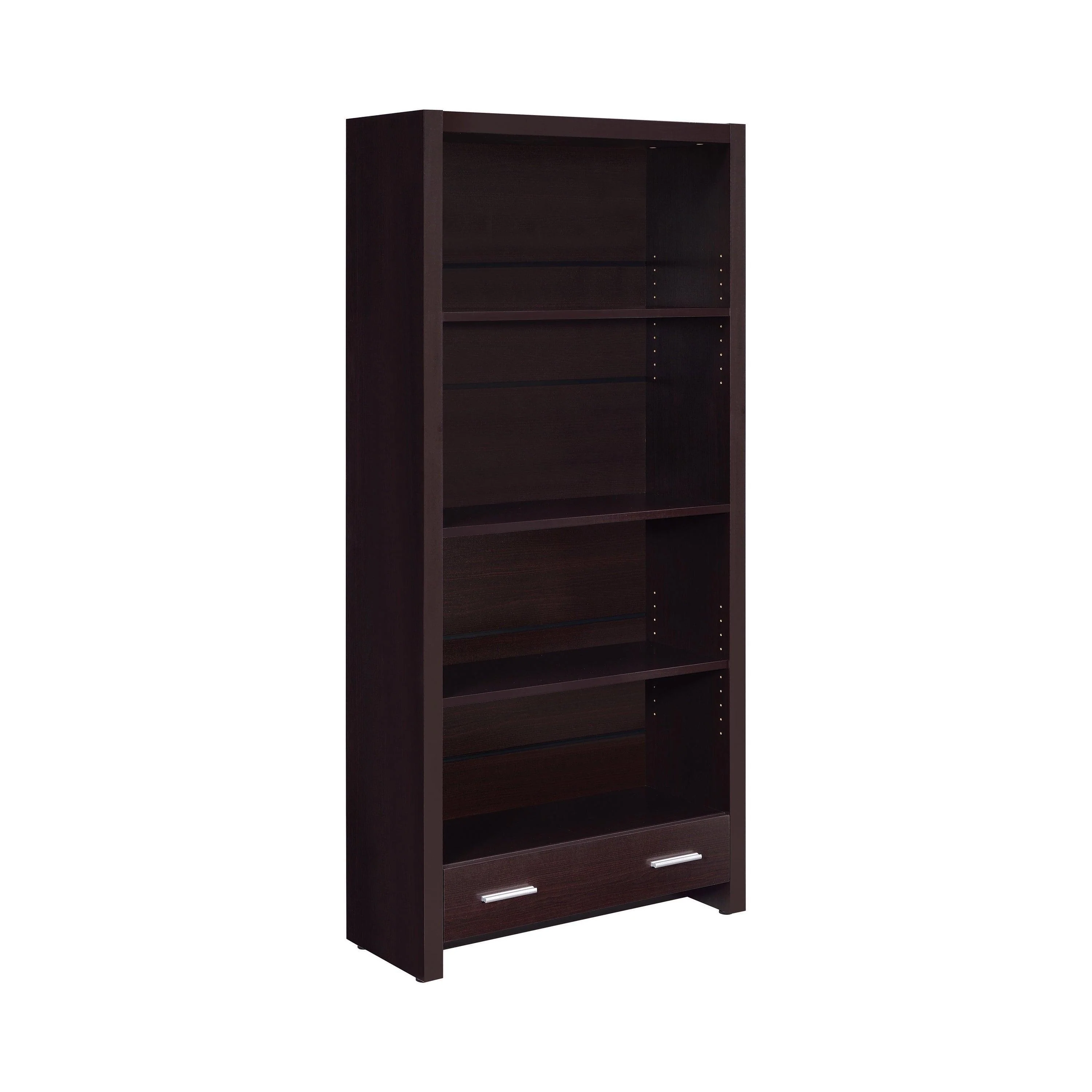 Skylar 5 Shelf Bookcase With Storage Drawer Cappuccino - Image 3