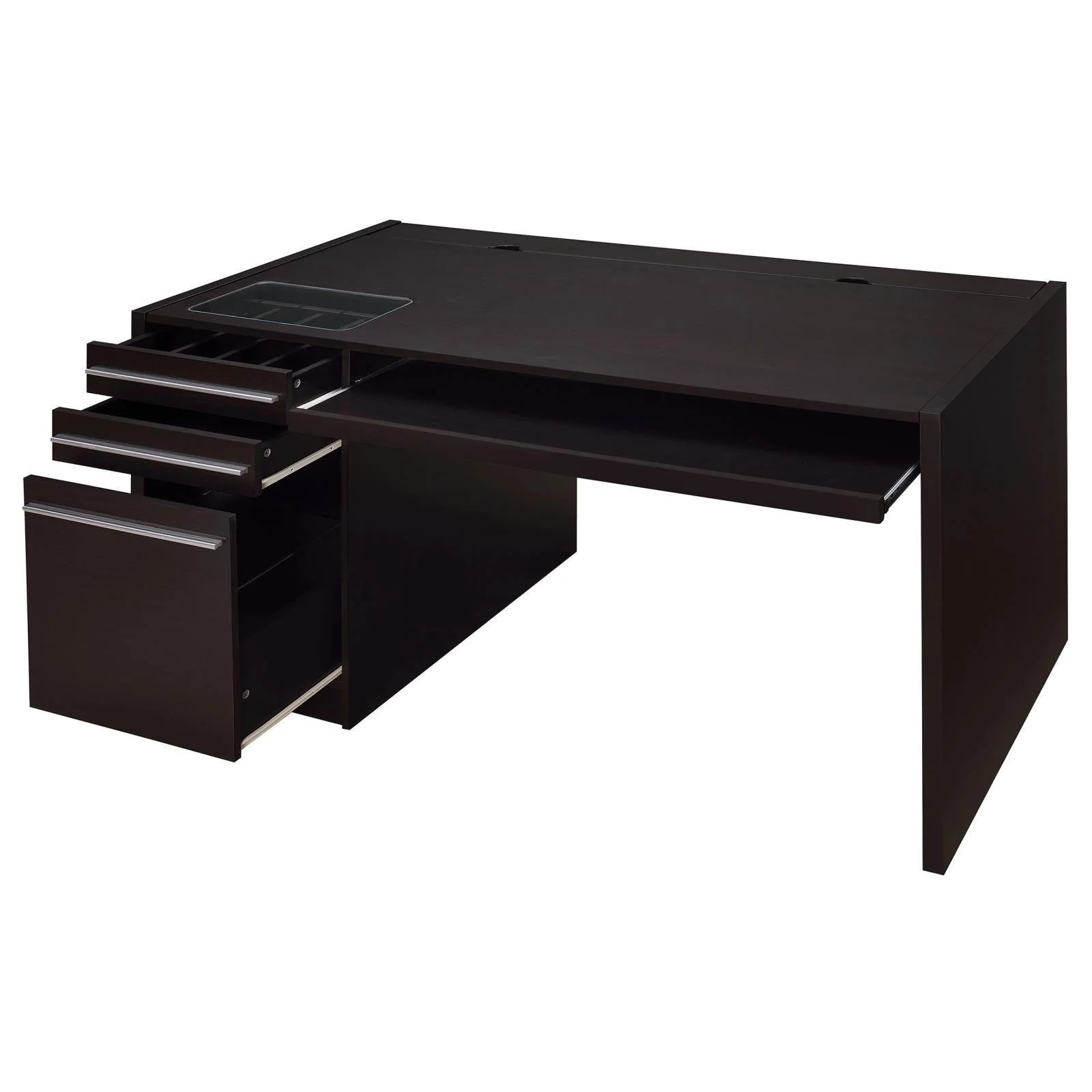 Halston 3 Drawer Connect it Office Desk Cappuccino - Image 3
