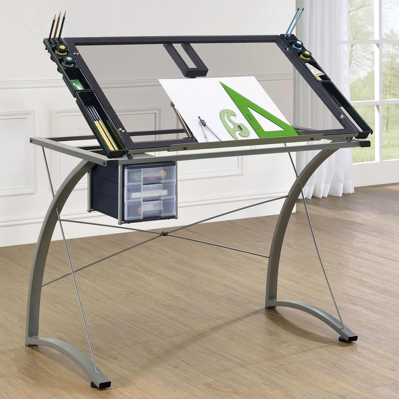 Melo Champagne Drafting Desk - Image 1