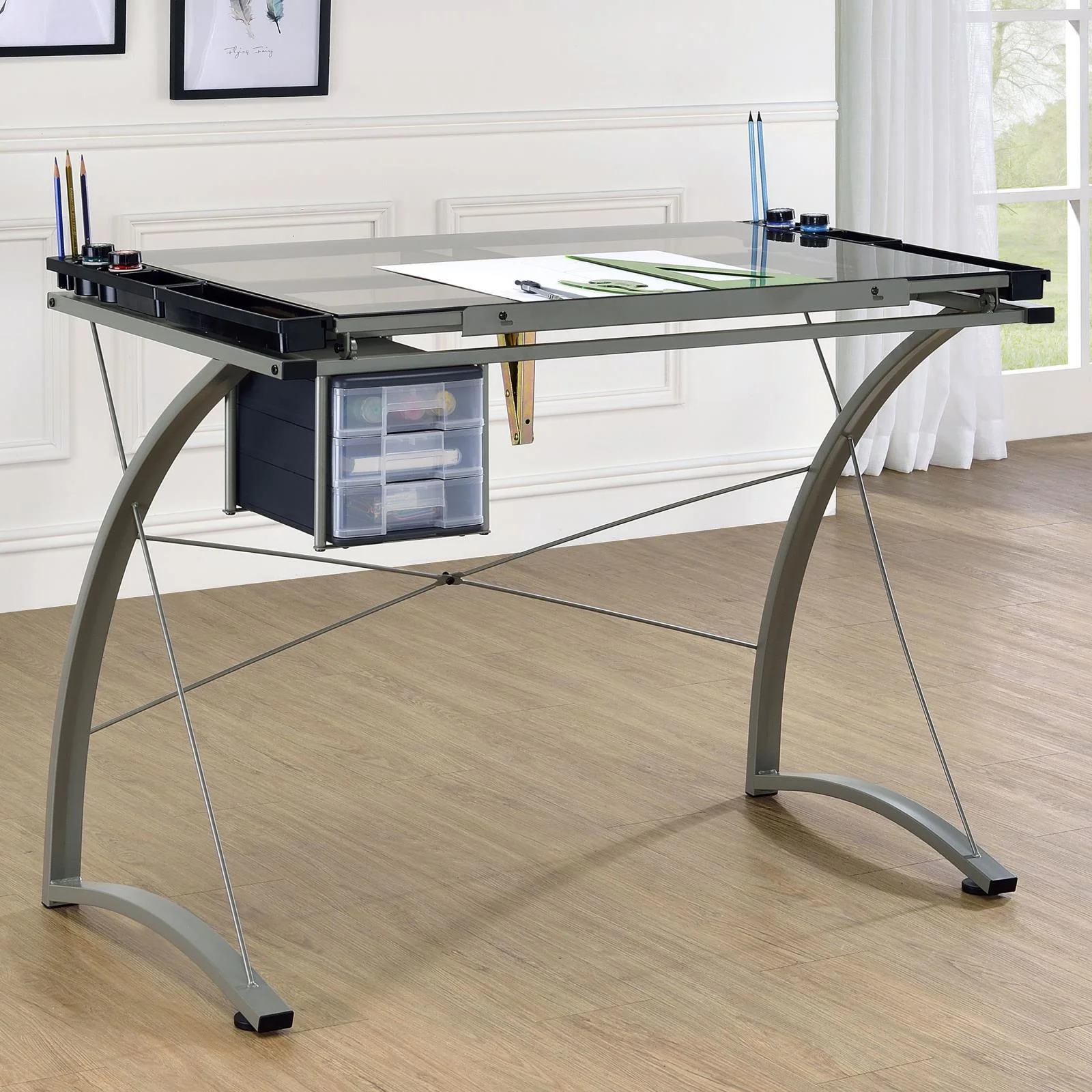 Melo Champagne Drafting Desk - Image 2