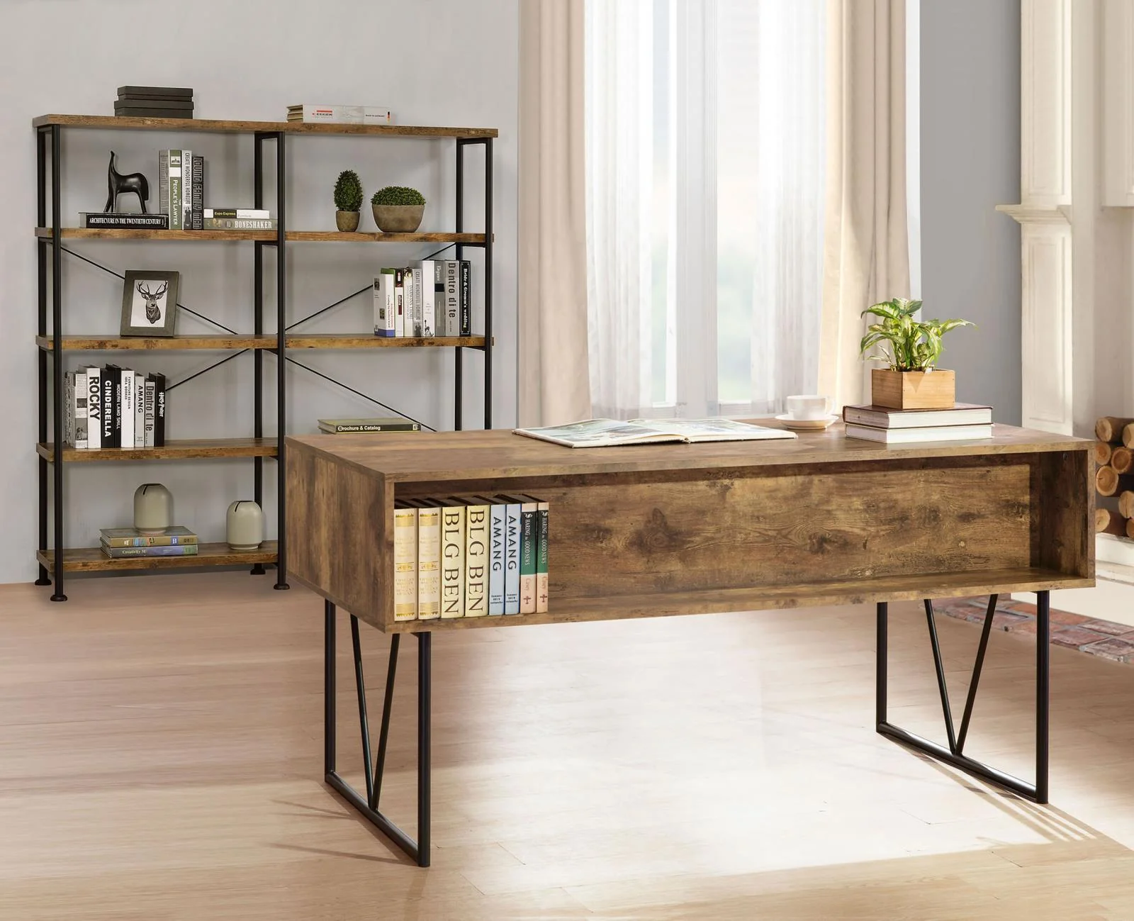 800999 Analiese Antique Nutmeg Writing Desk - Image 2