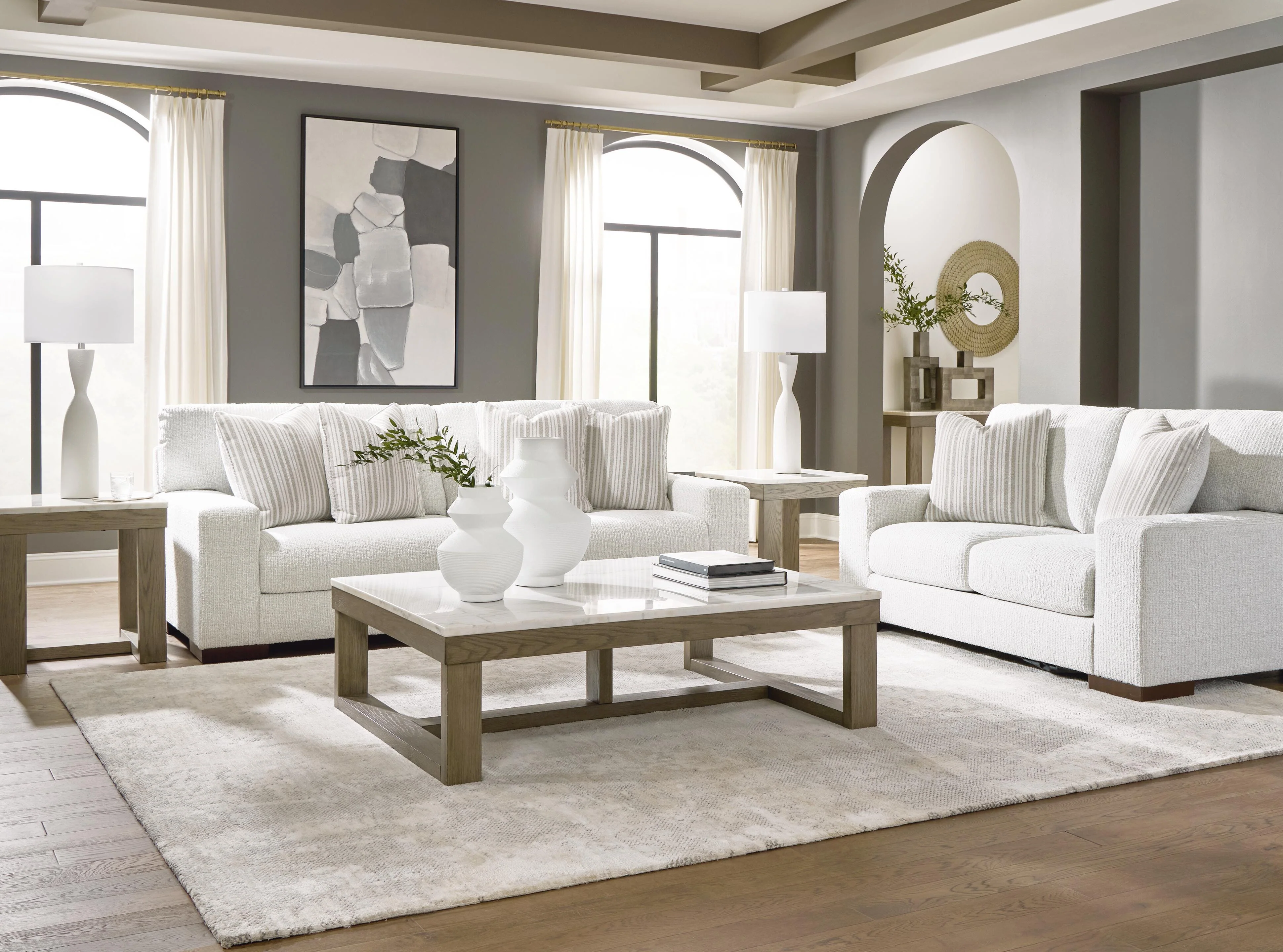 Hartside Frosted Sofa and Loveseat - Image 3