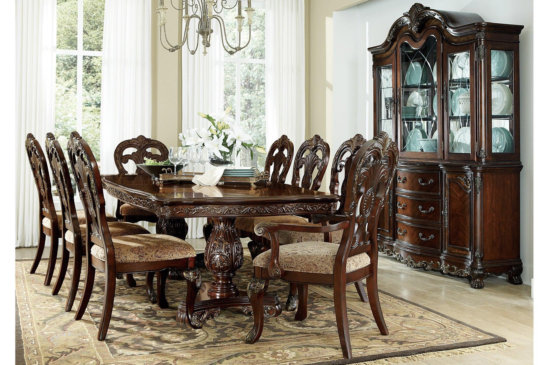 Deryn Park Cherry Upholstered Rectangular Dining Room Set - Image 1