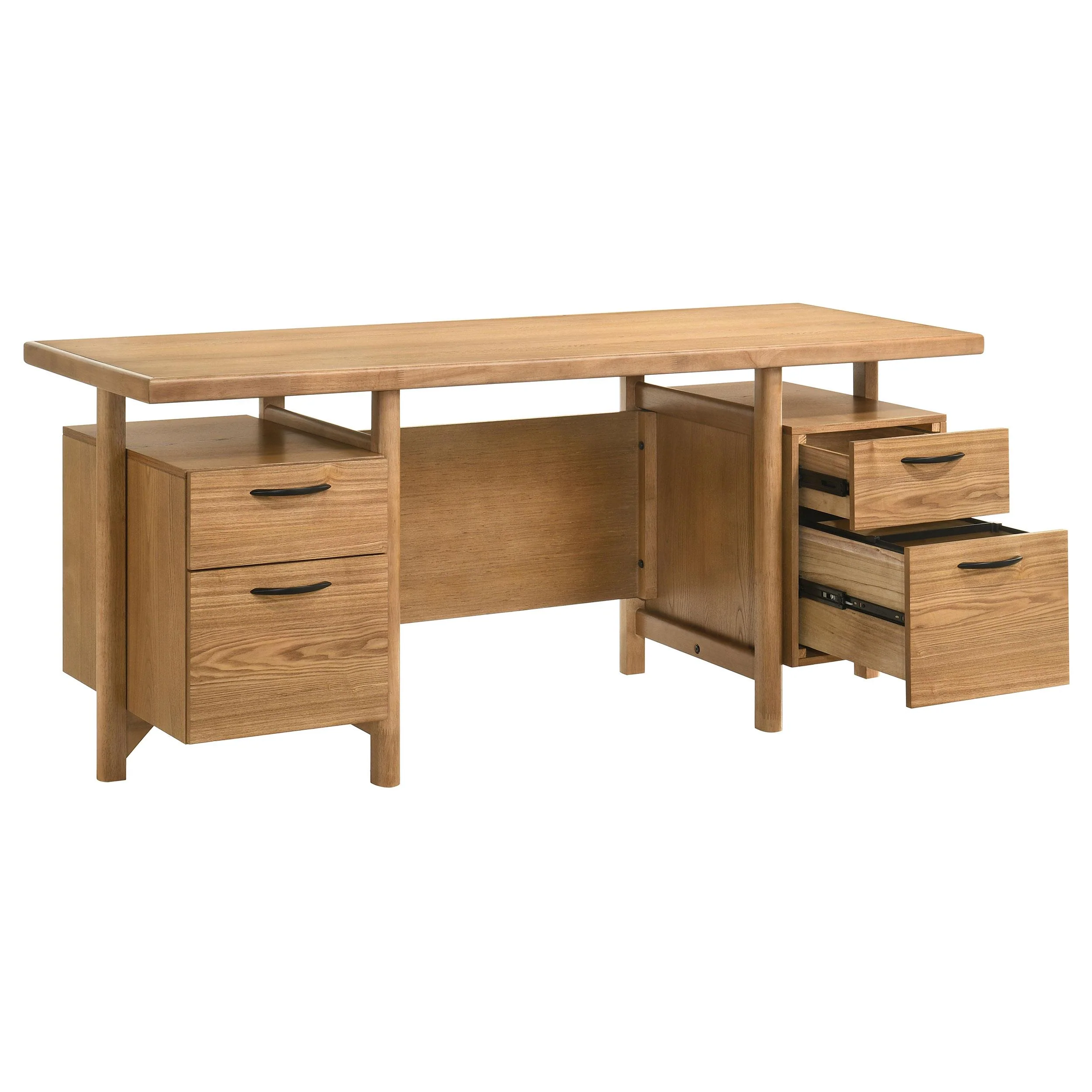 Roldan 69-inch 4-drawer Computer Desk with File Drawer Light Ash - Image 2