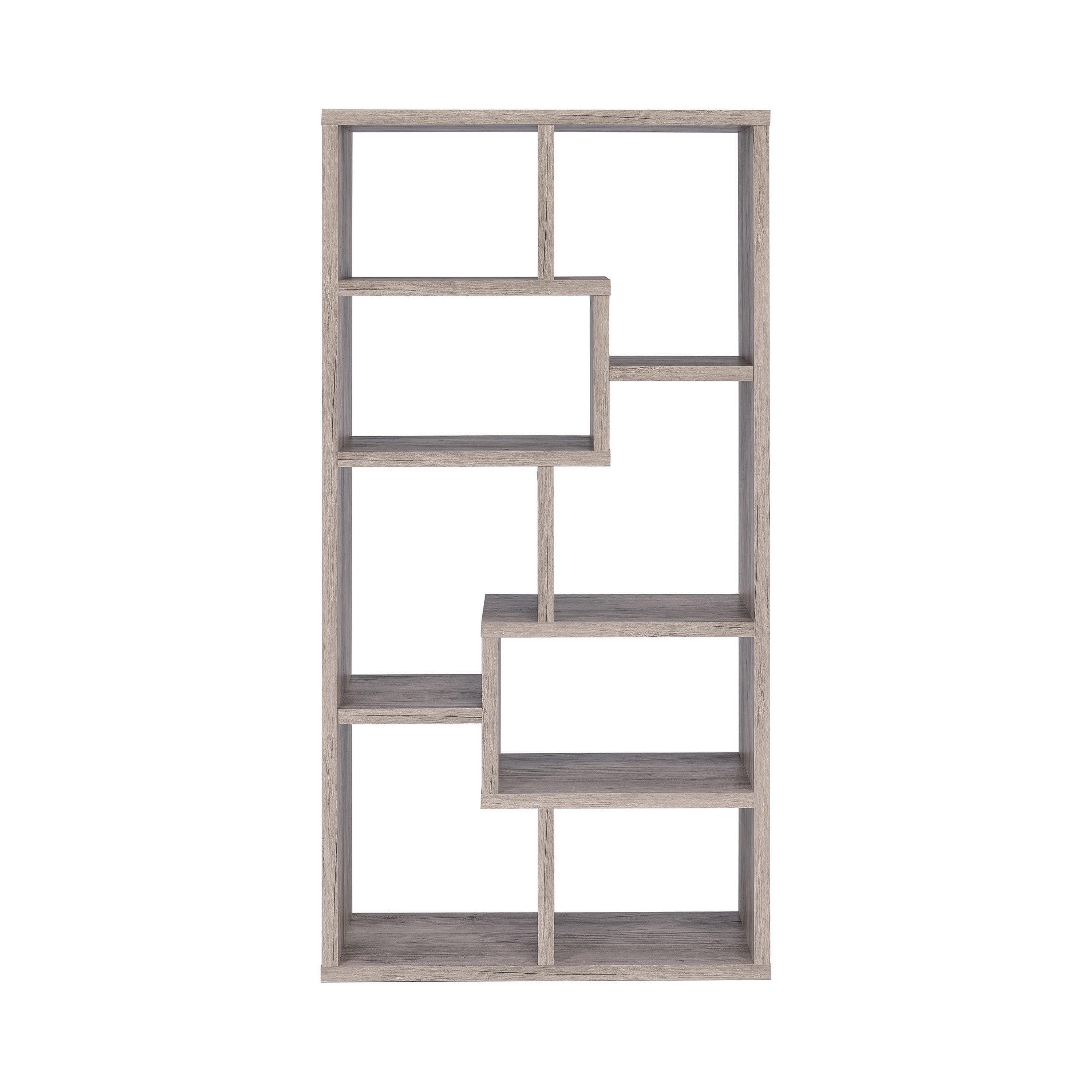 Theo 10 Shelf Bookcase Gray Driftwood - Image 3