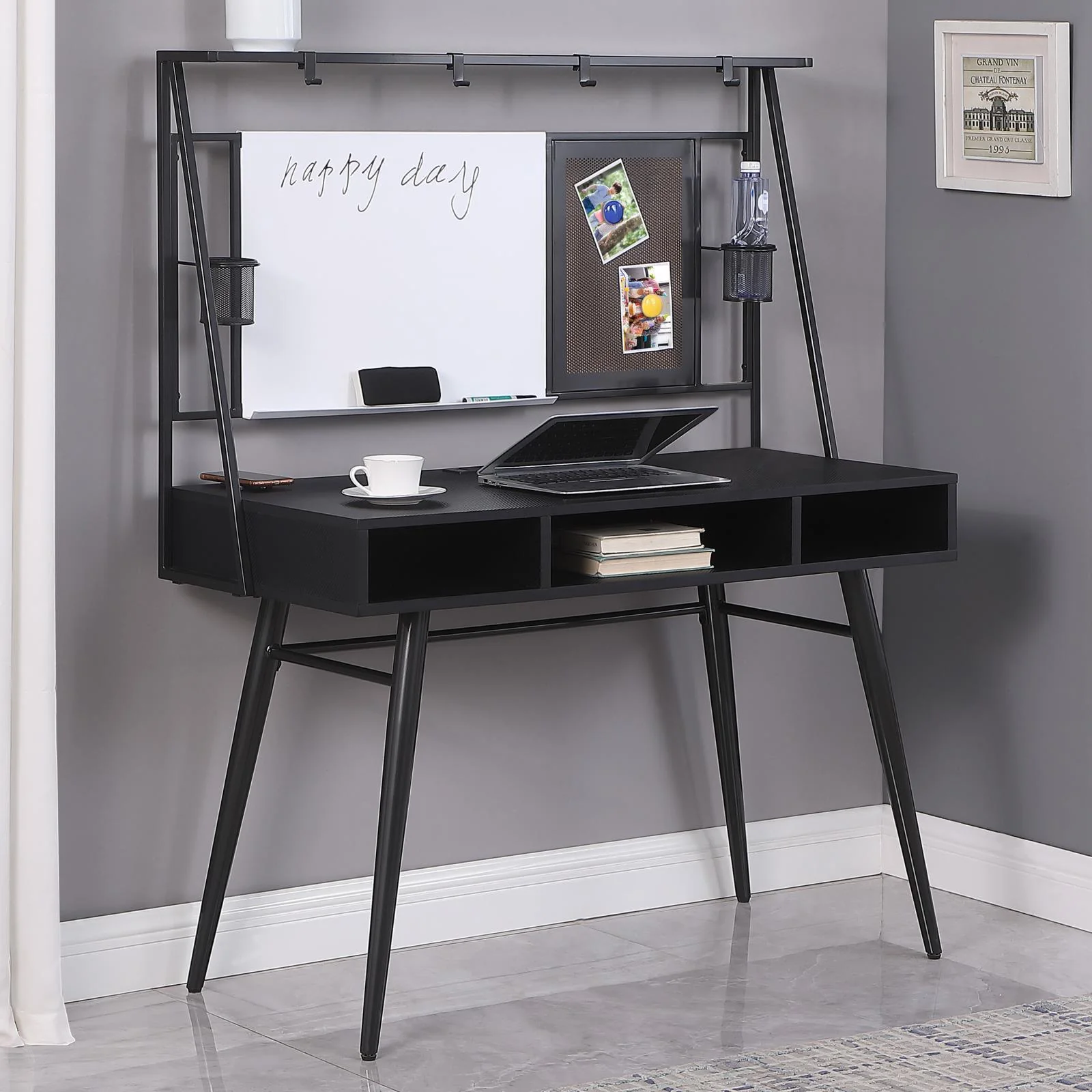 Jessie Black Gunmetal Writing Desk - Image 1
