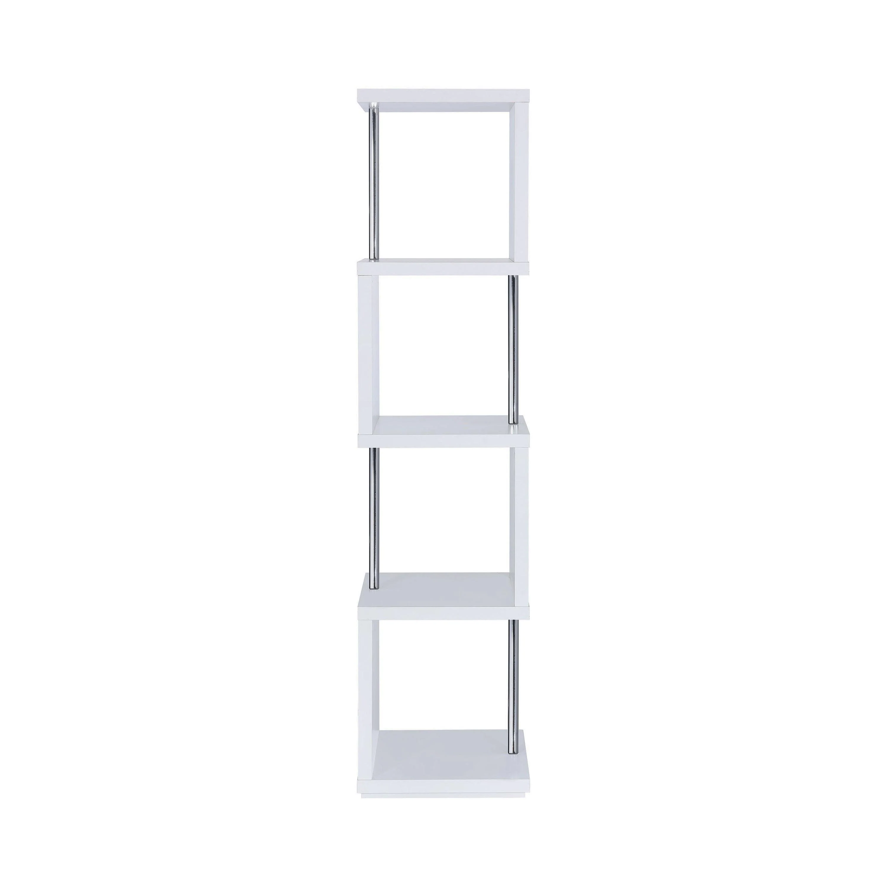 Baxter 4 Shelf Bookcase White Chrome - Image 3
