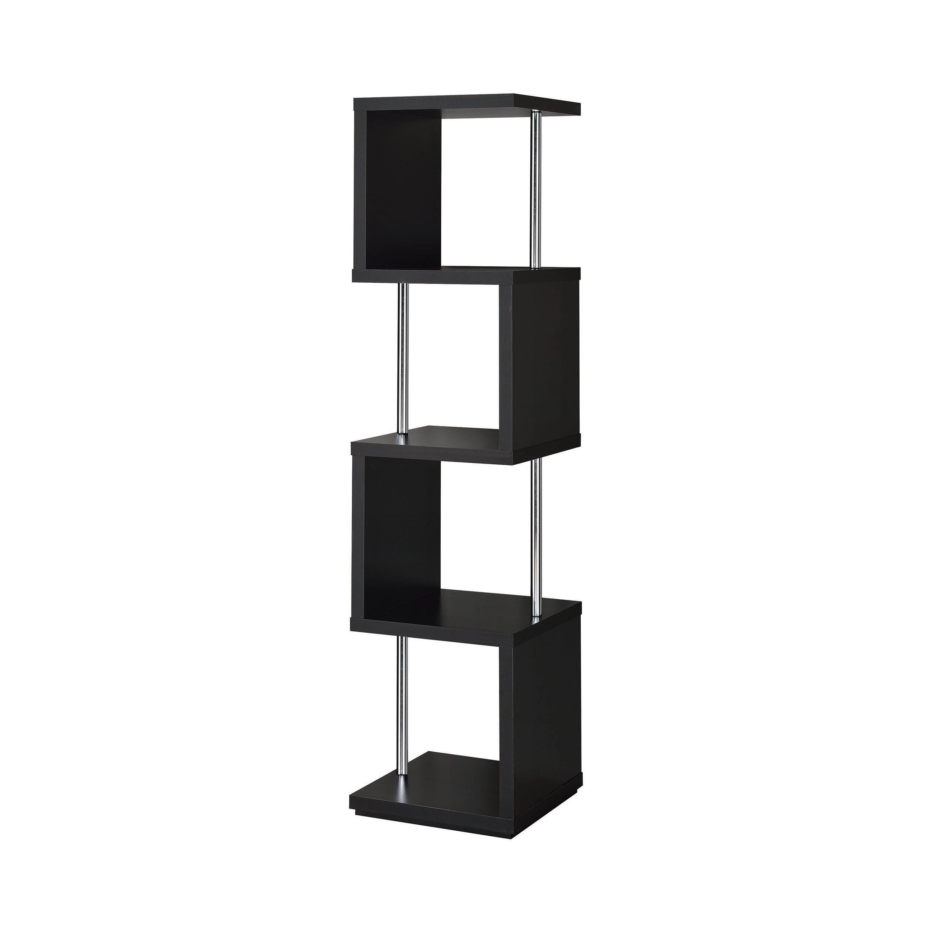 Baxter 4 Shelf Bookcase Black Chrome - Image 2