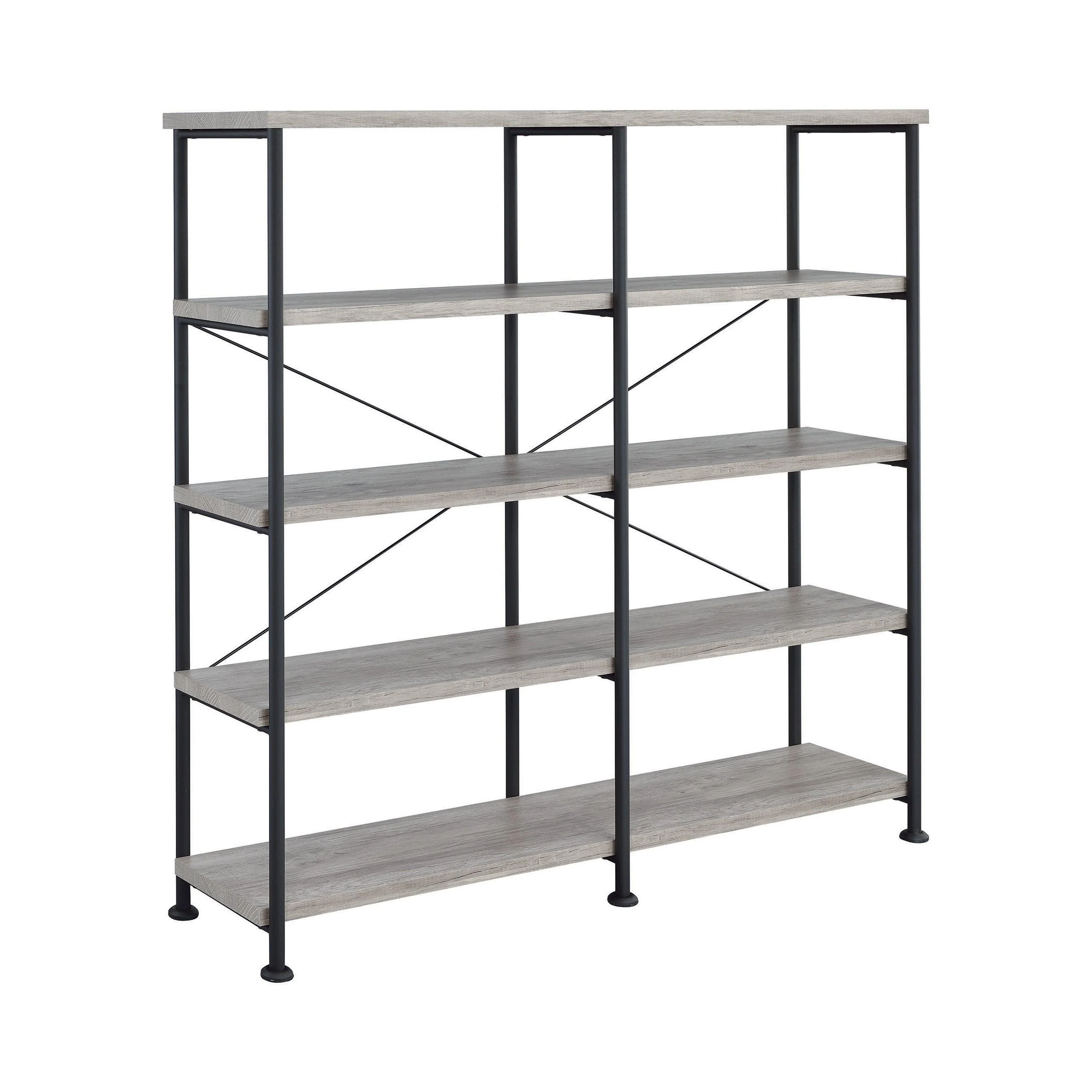Analiese 4 Shelf Open Bookcase Gray Driftwood - Image 3