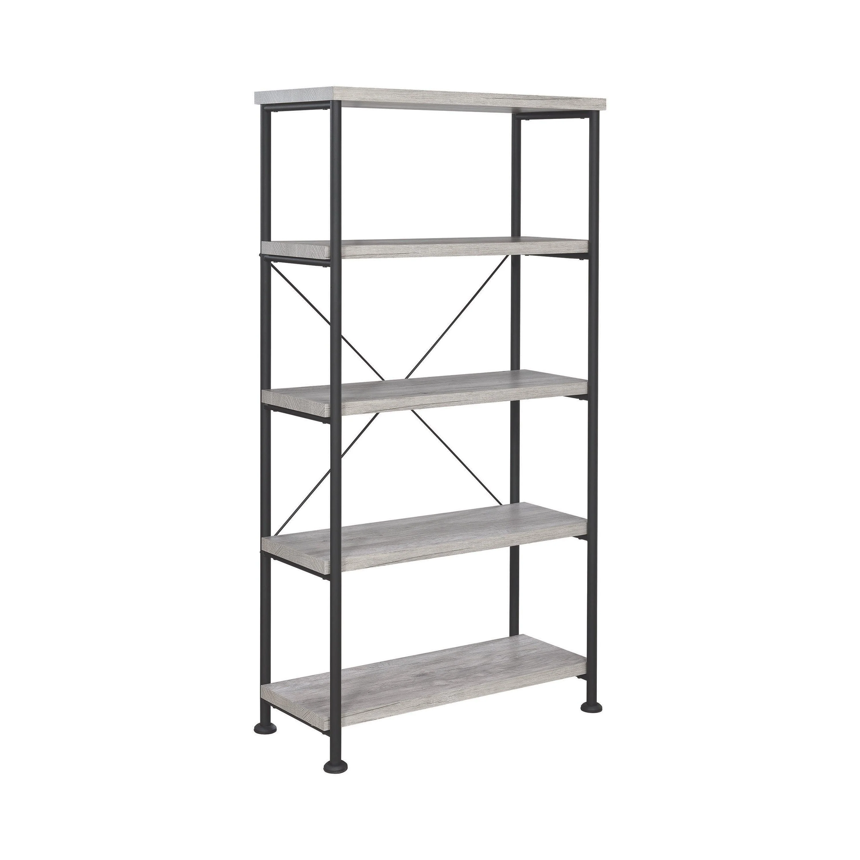 Analiese 4 Shelf Bookcase Gray Driftwood - Image 2