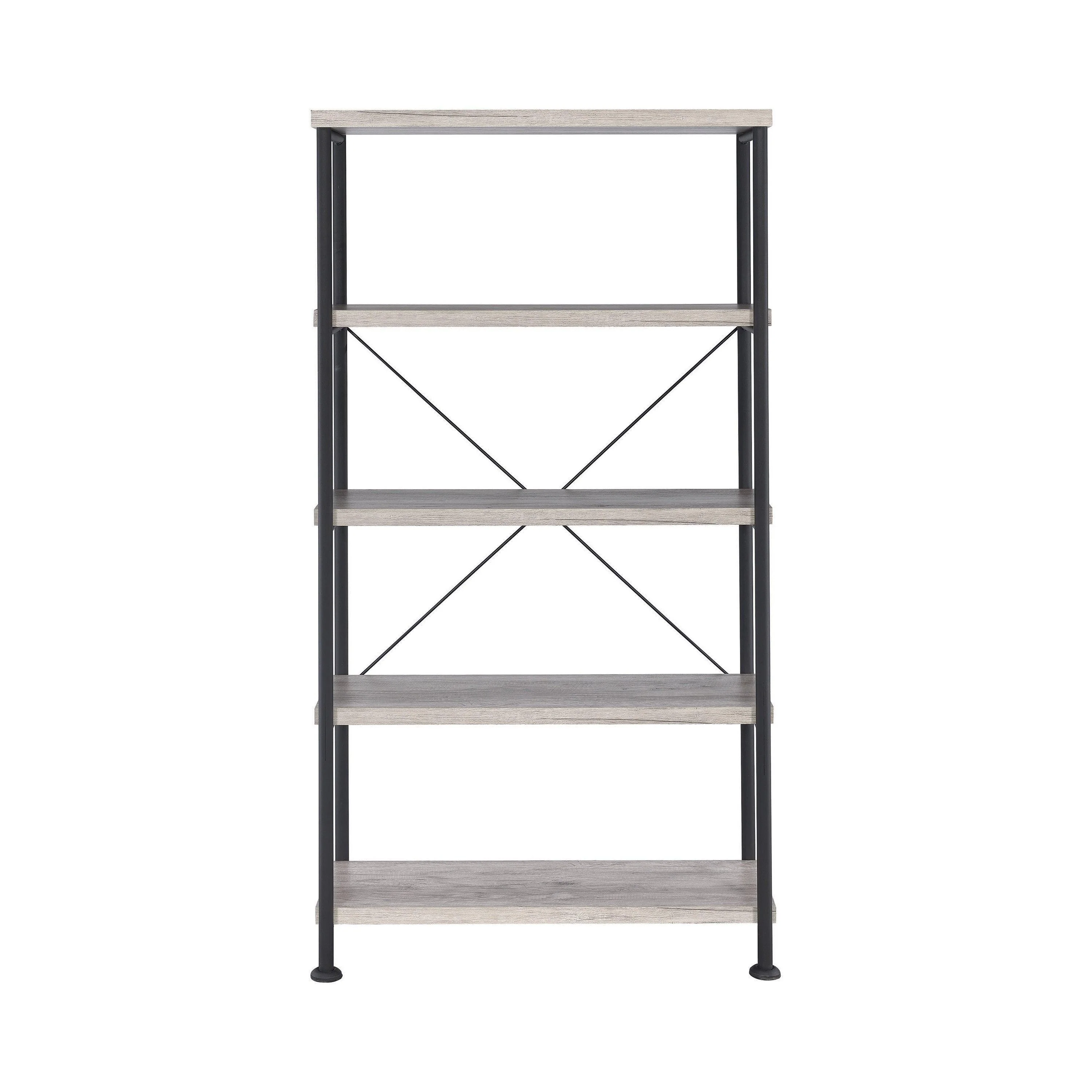 Analiese 4 Shelf Bookcase Gray Driftwood - Image 3
