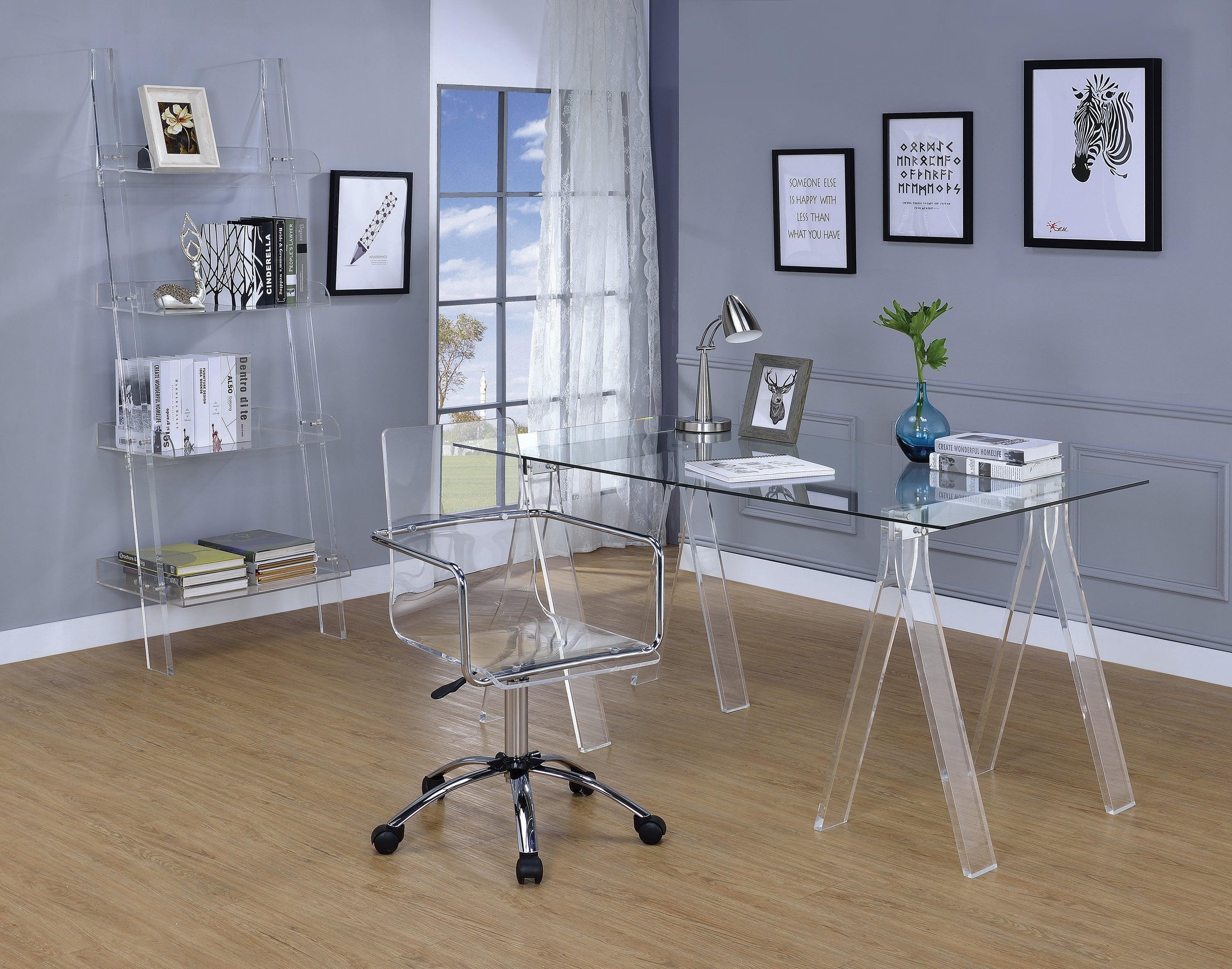 Amaturo 4 Shelf Ladder Bookcase Clear - Image 2