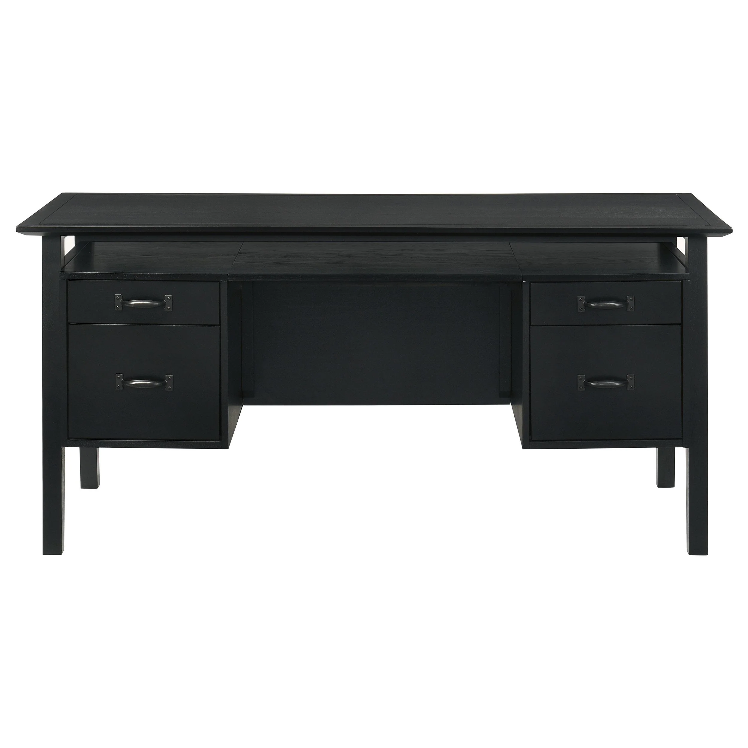 Goodson 64-inch 4-Drawer Double Pedestal Computer Desk Black - Image 3
