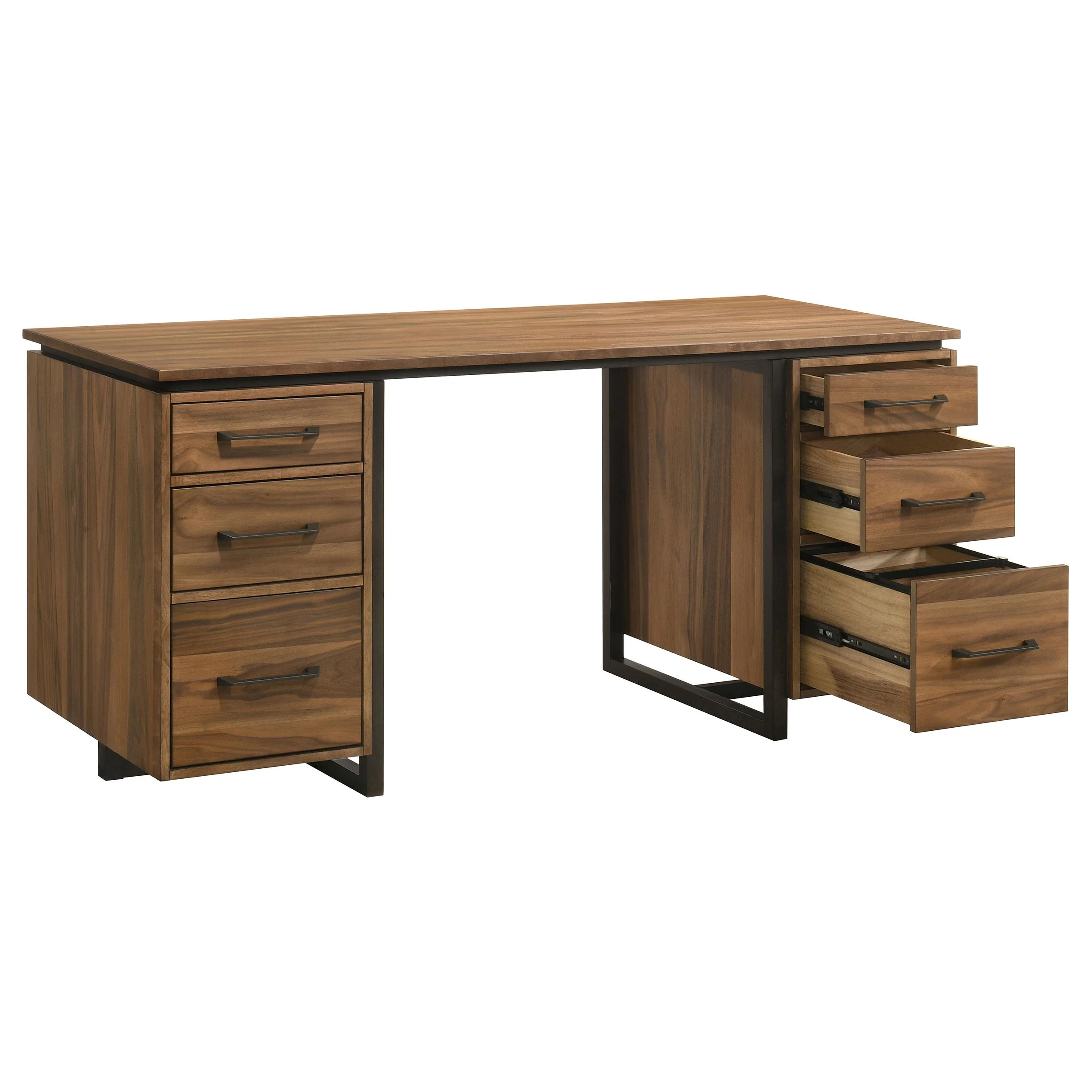 Berhalter 6-Drawer Double Pedestal File Computer Desk - Image 2