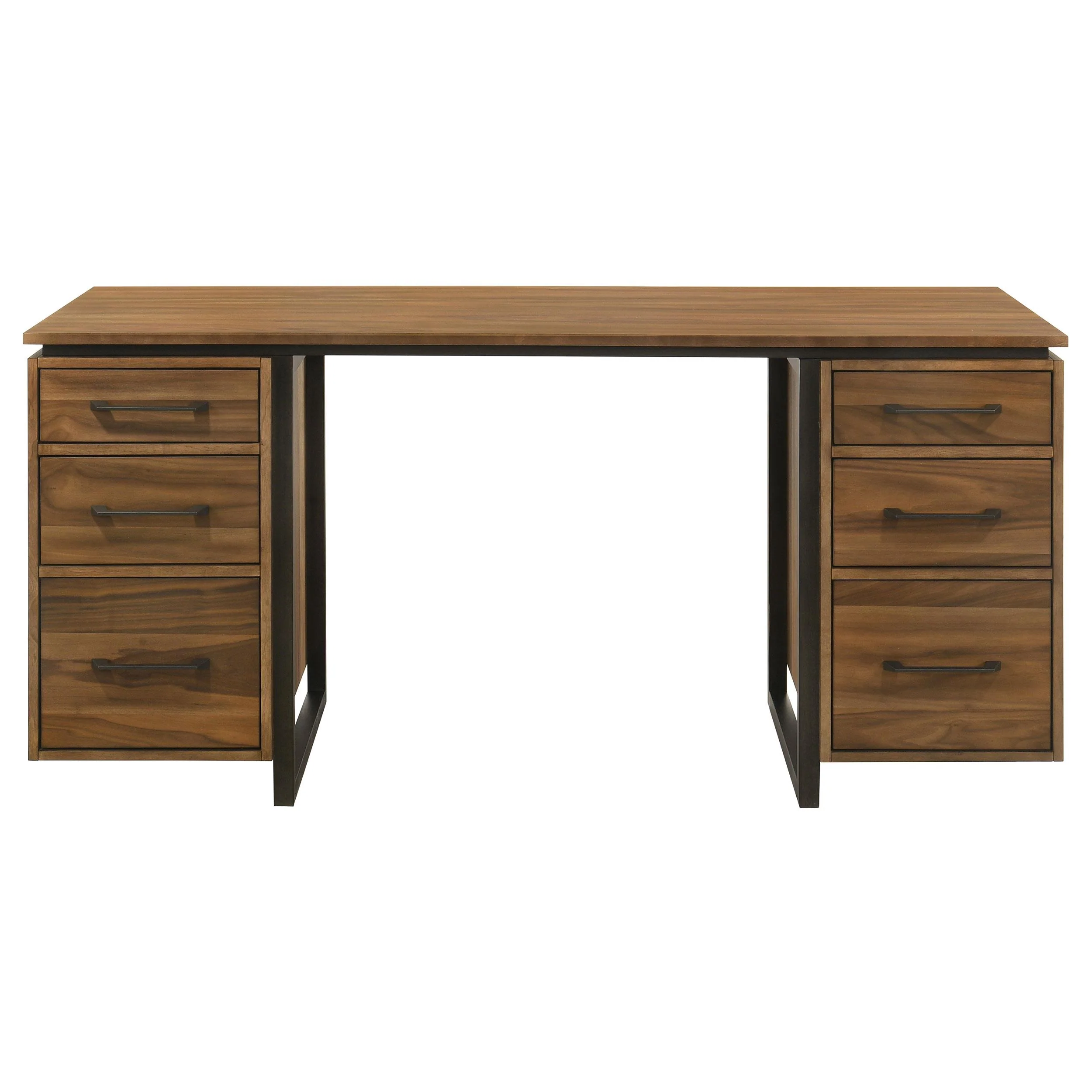Berhalter 6-Drawer Double Pedestal File Computer Desk - Image 3