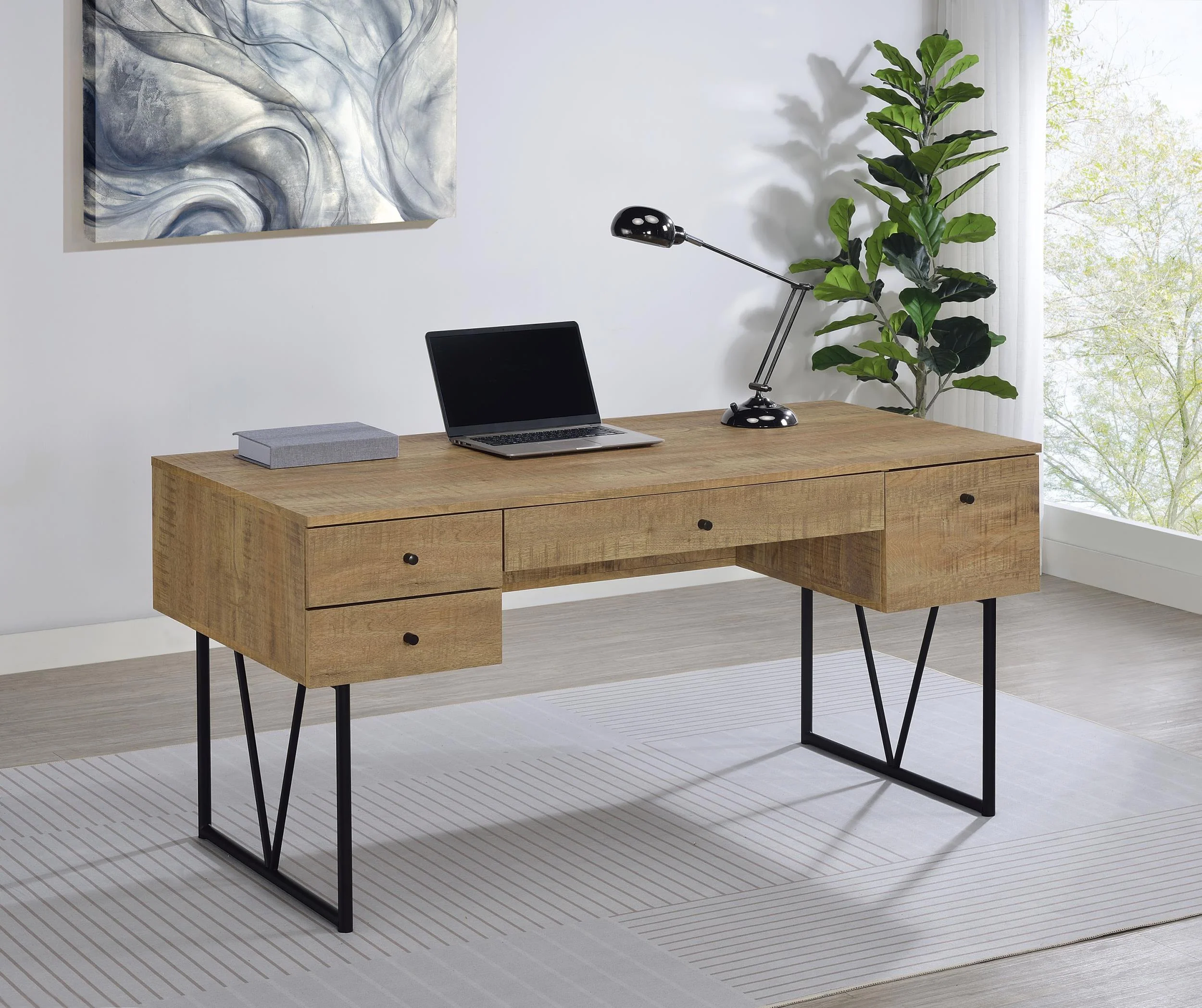Analiese 63-inch 4-drawer Writing Desk Mango - Image 2