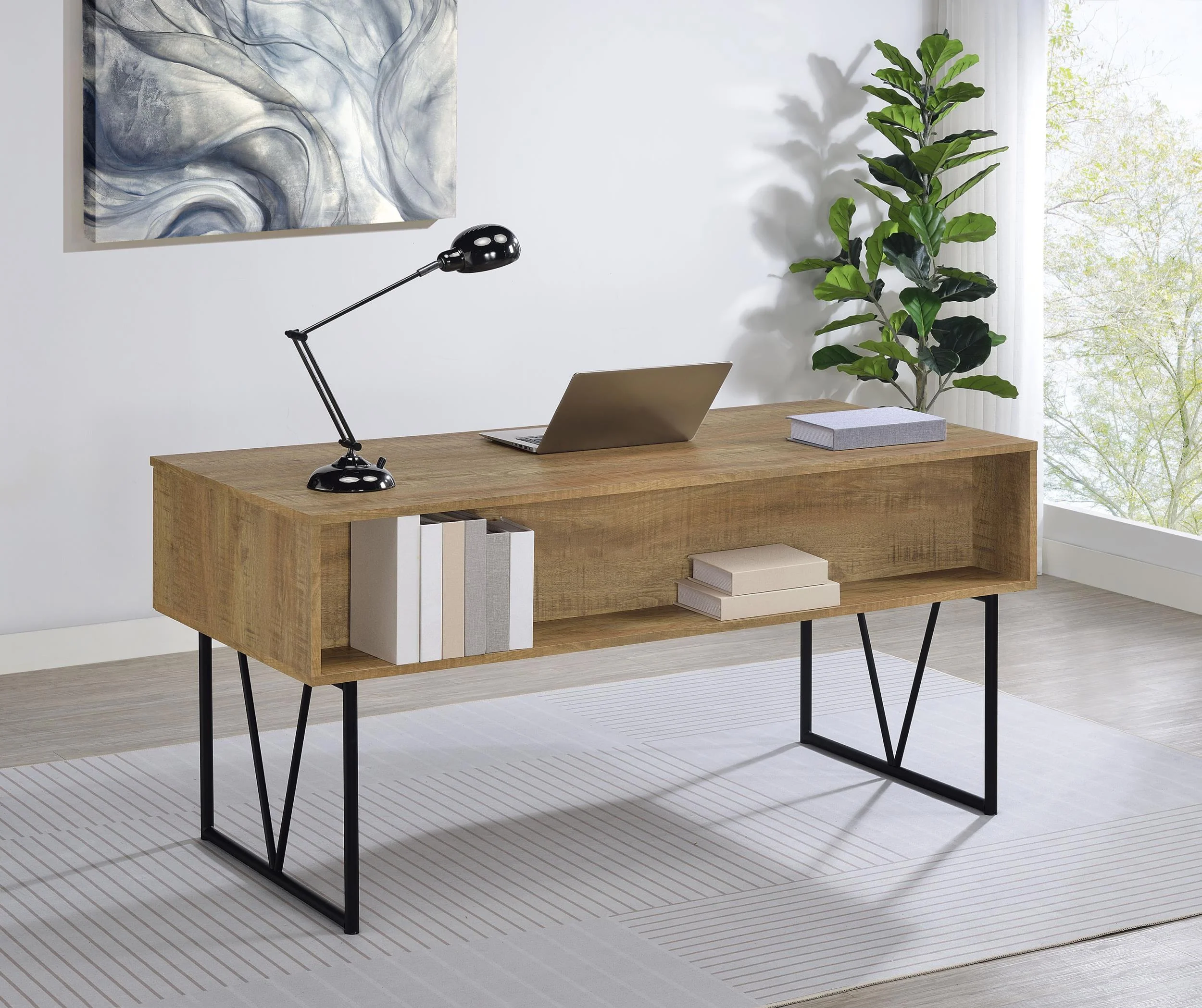 Analiese 63-inch 4-drawer Writing Desk Mango - Image 3