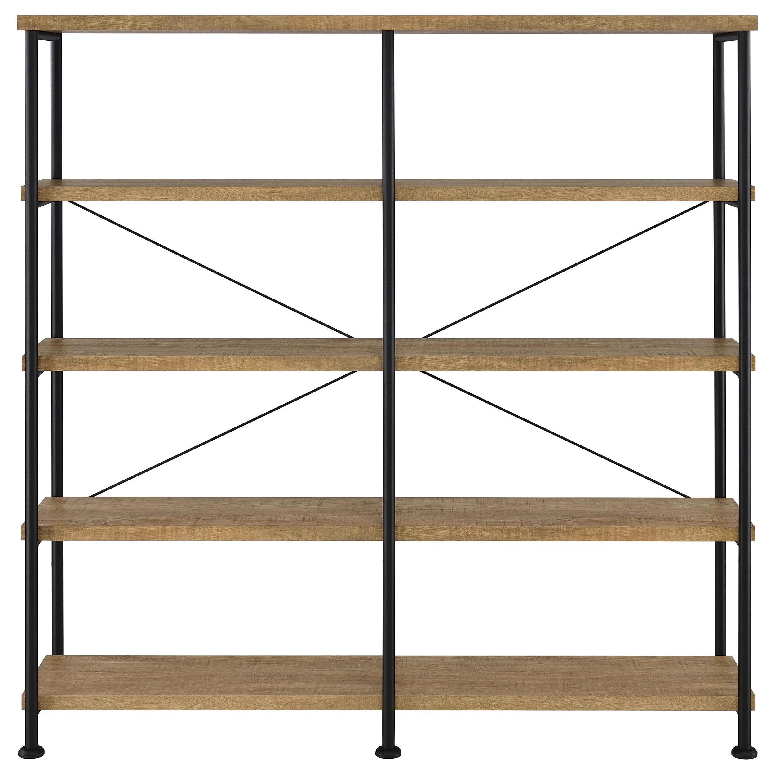 Analiese 63-inch 4-shelf Double Bookshelf Mango - Image 3