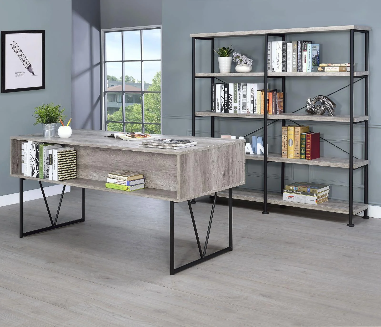 Analiese Gray Driftwood Writing Desk - Image 3
