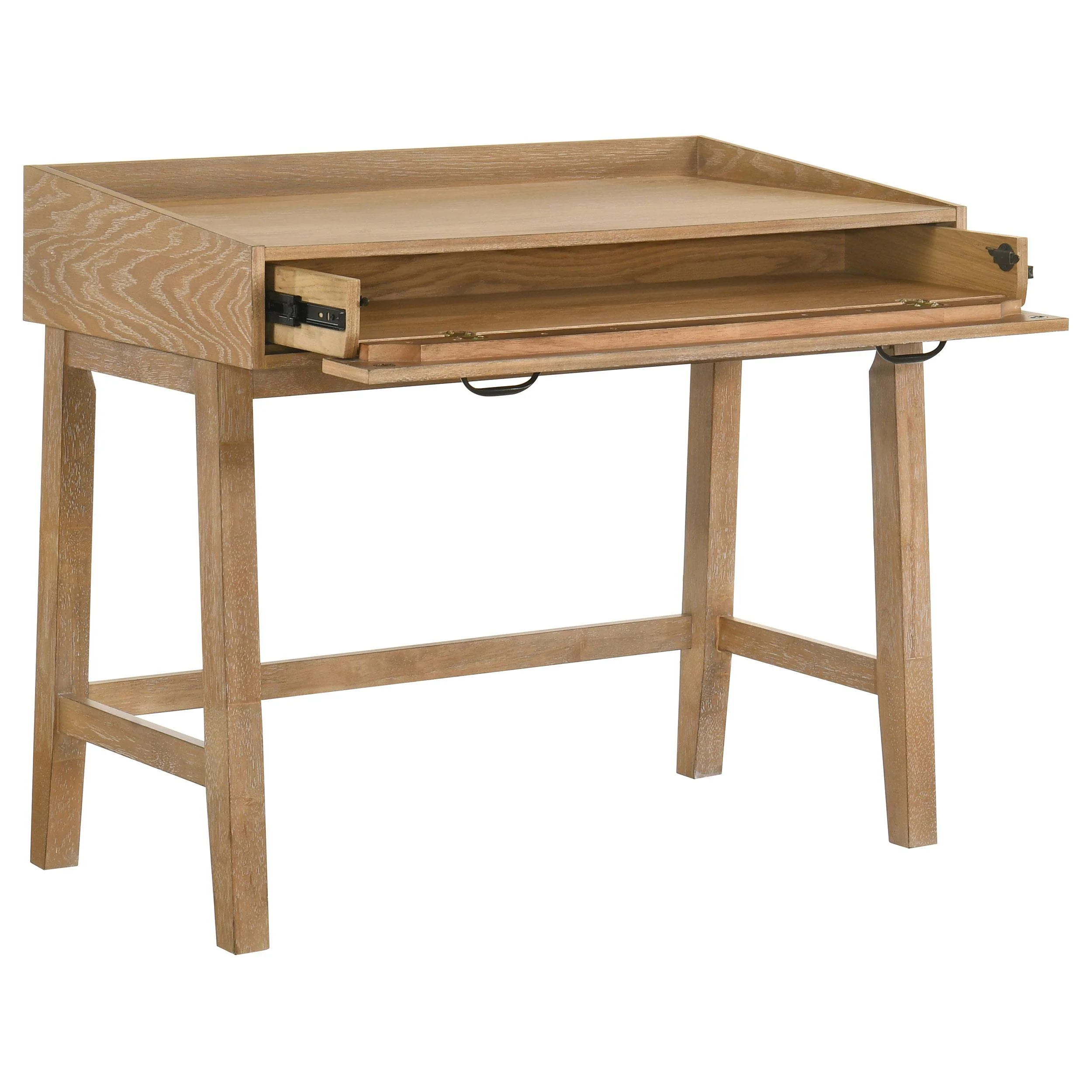 Fabian 38-inch Computer Desk with Keyboard Drawer Distressed Light Brown - Image 2